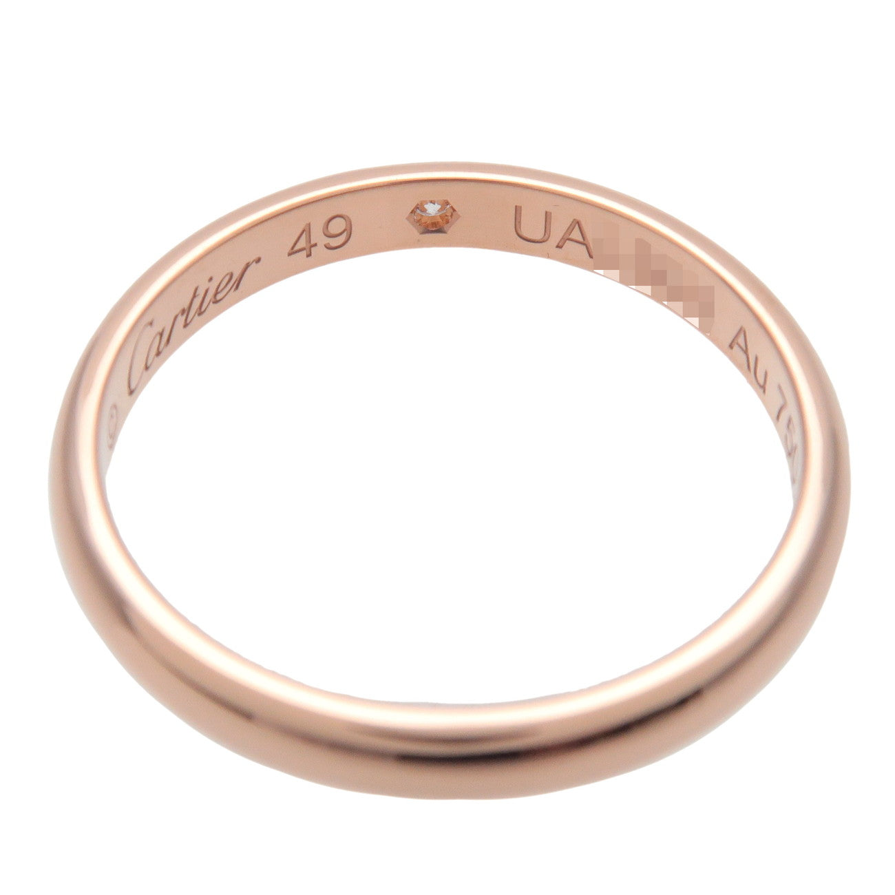 Cartier 1895 Wedding 1P Diamond Ring 2.6MM K18 750PG US5 EU49