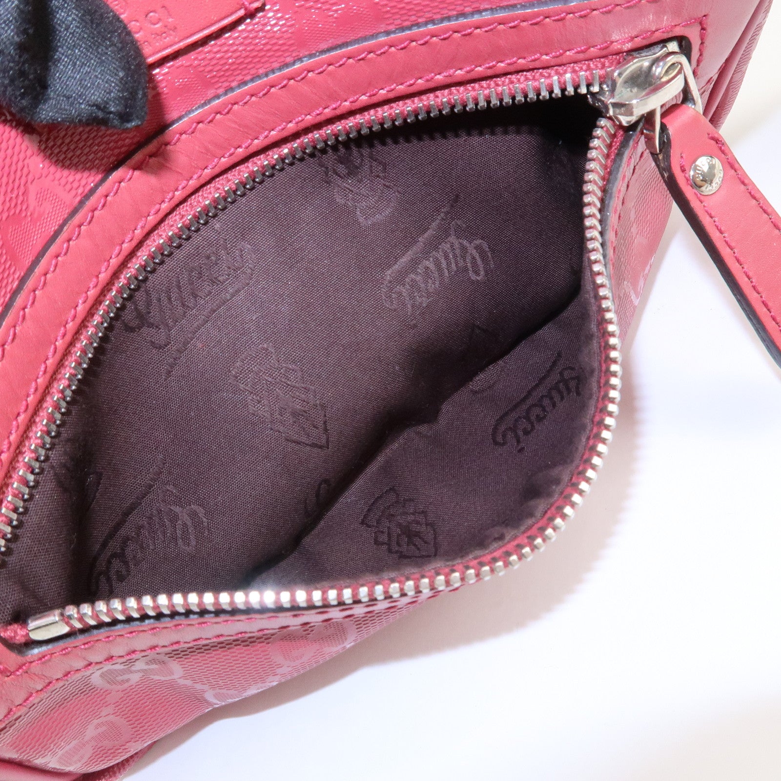 GUCCI GG Imprime GG Supreme Leather Shoulder Bag Pink 201447