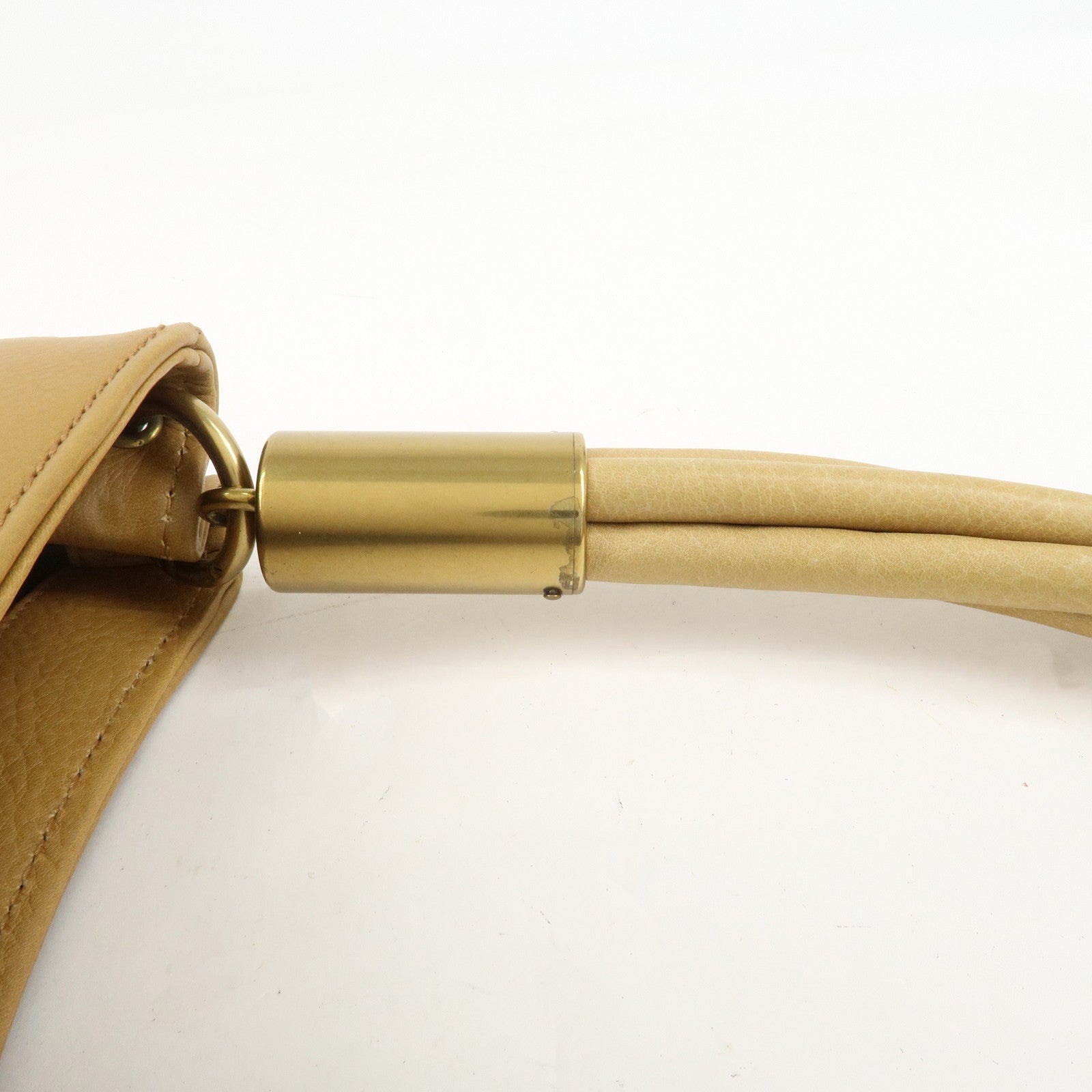 GUCCI Leather Shoulder Bag Hand Bag Beige 108964