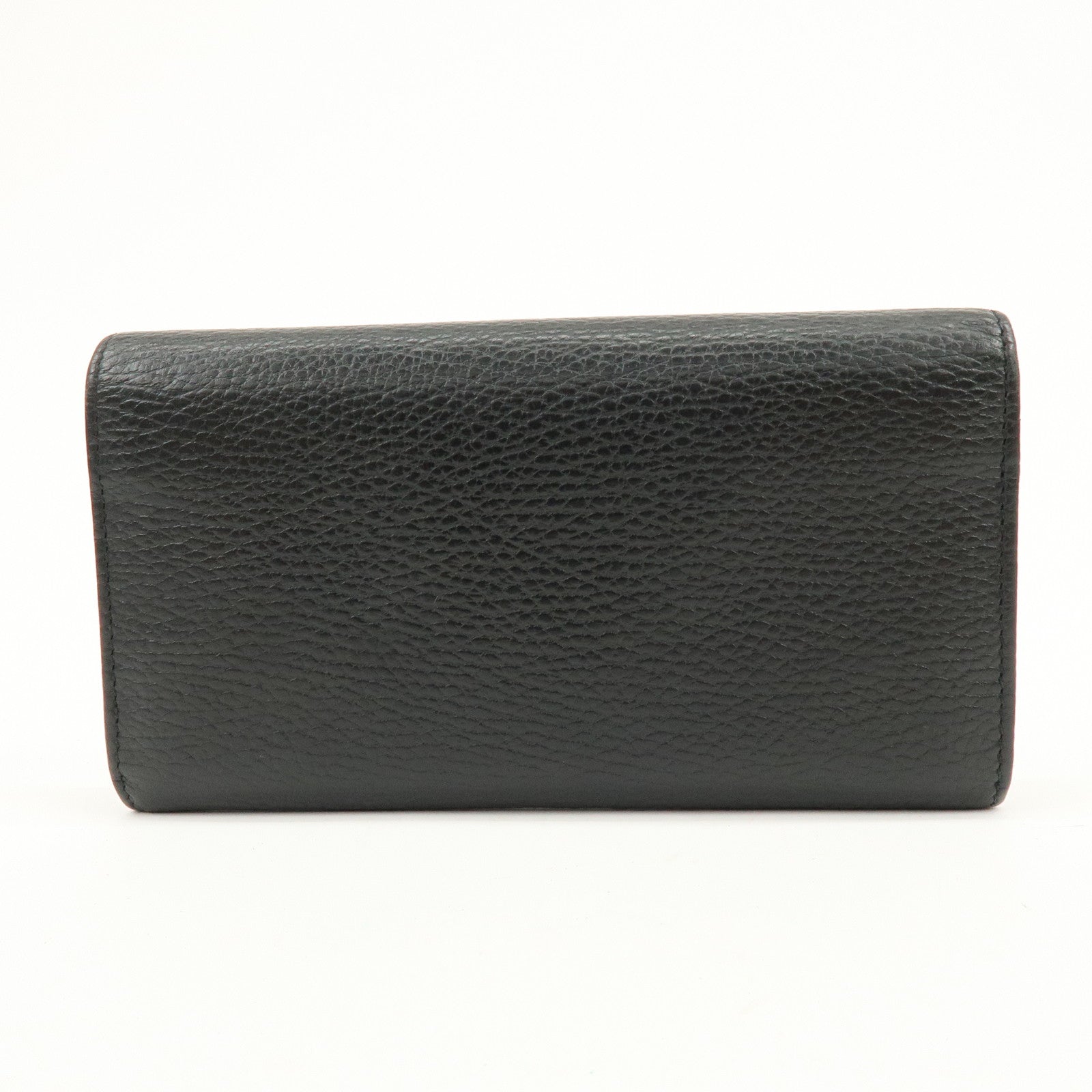 GUCCI GG Marmont Leather Long Wallet Black 456116