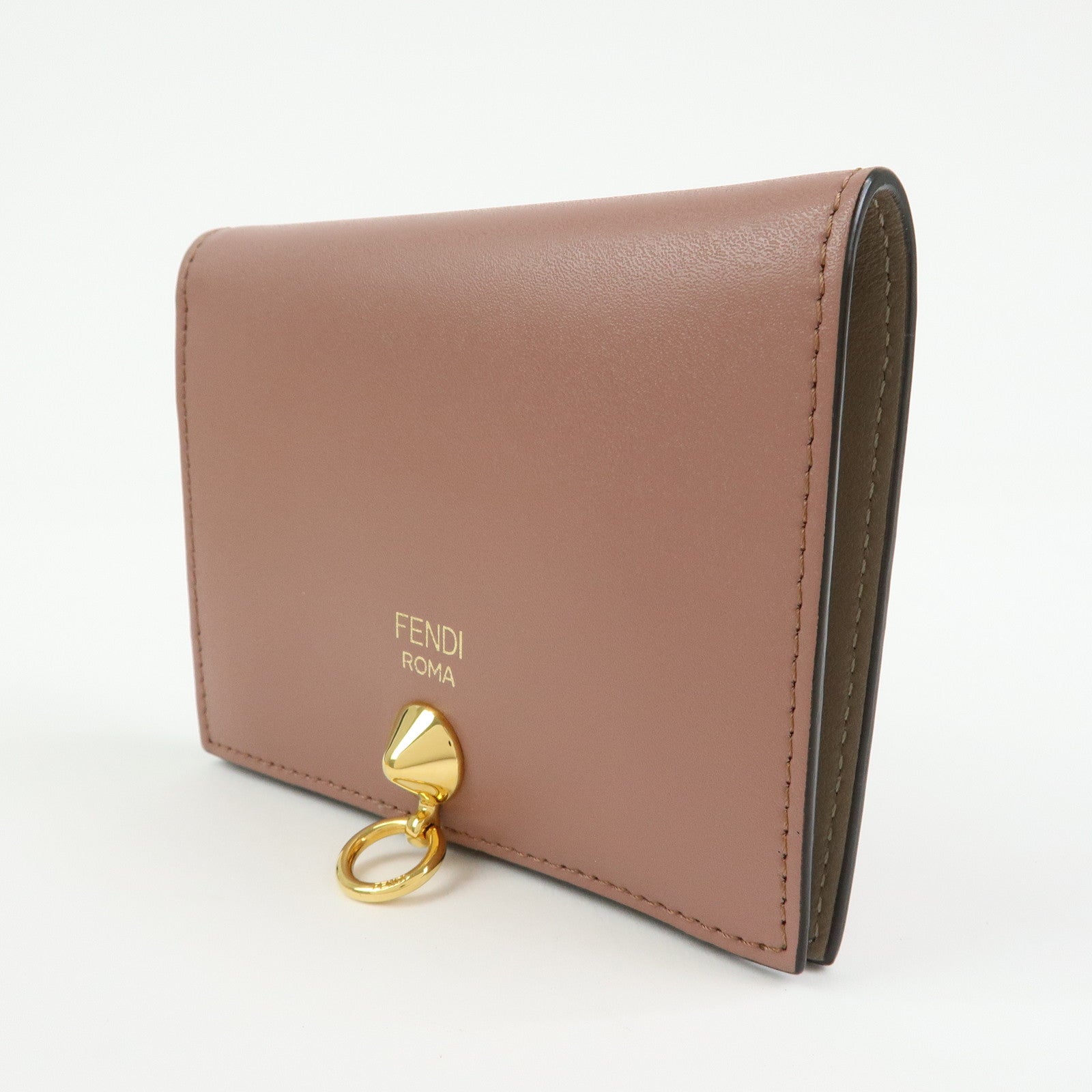 FENDI By The Way Leather Bi-fold Compact Wallet Light Pink 8M0387