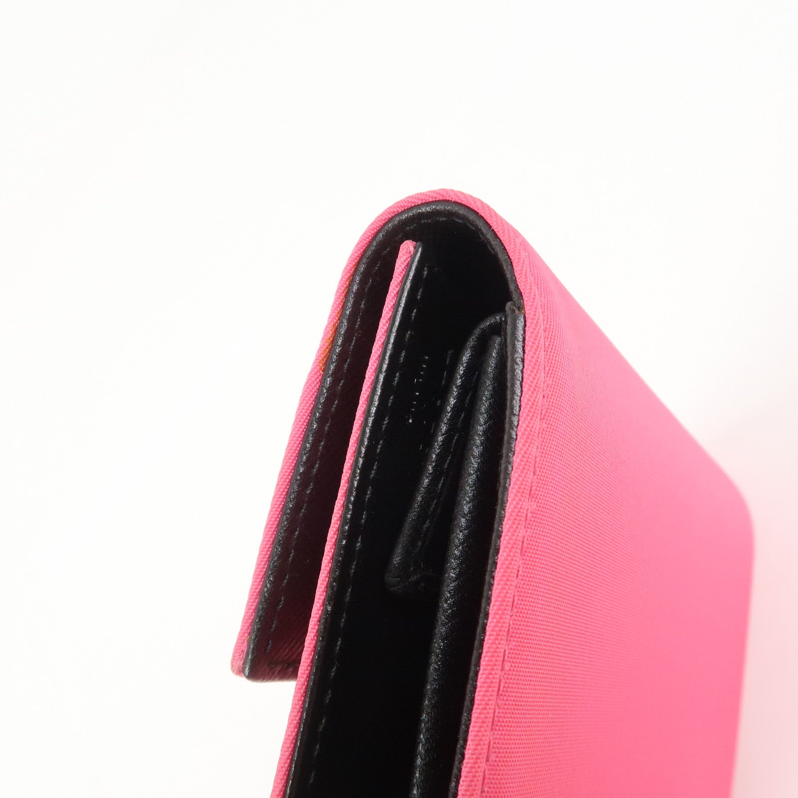 PRADA Triangle Logo Tessuto Nylon Mini Compact Wallet Neon Pink