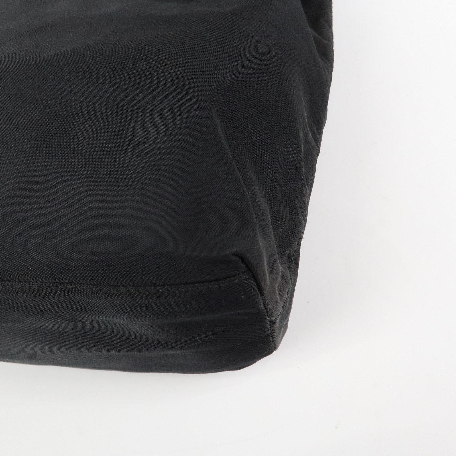 PRADA Triangle Logo Nylon Hand Bag Shoulder Bag Black H5692