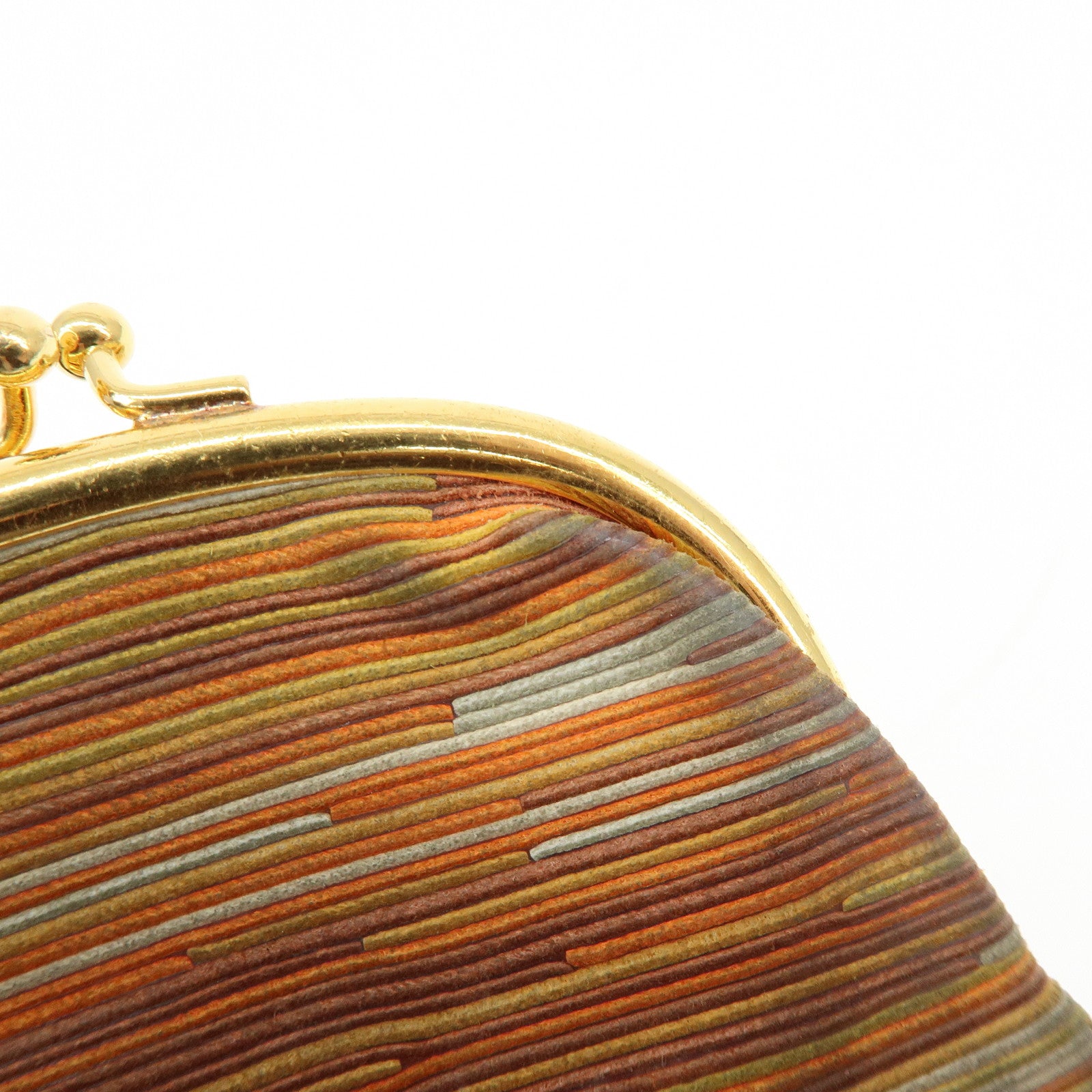 HERMES Emile Vibrato Coin Case Coin Purse □F Stamped Orange