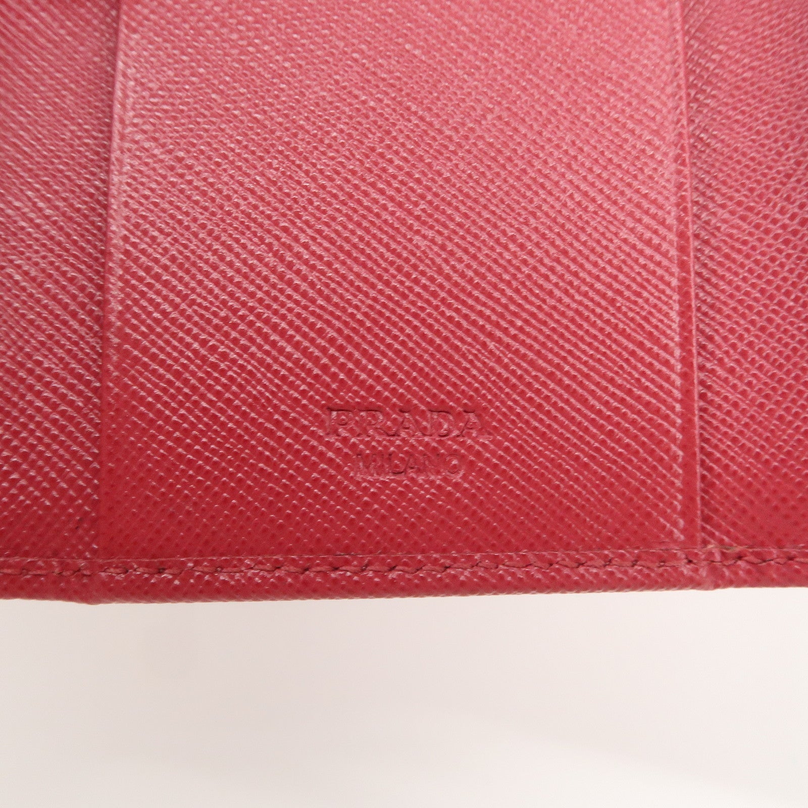 PRADA Logo Saffiano Leather 6 Rings Key Case Key Holder Pink 1PG222