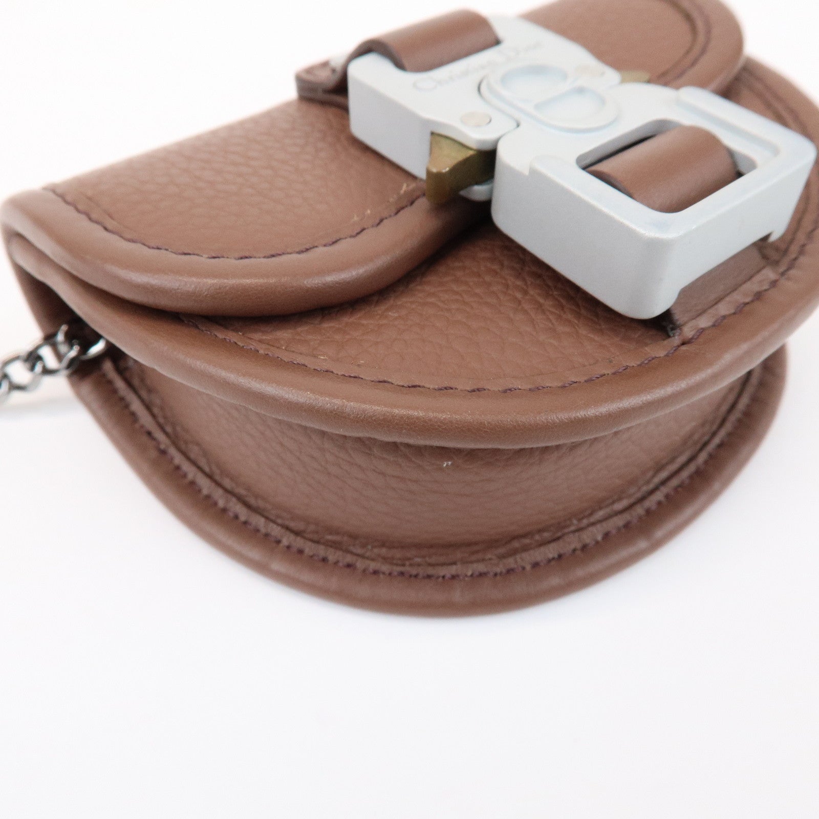Christian Dior Leather Gallop Nano Pouch Coin Case Key Case Brown