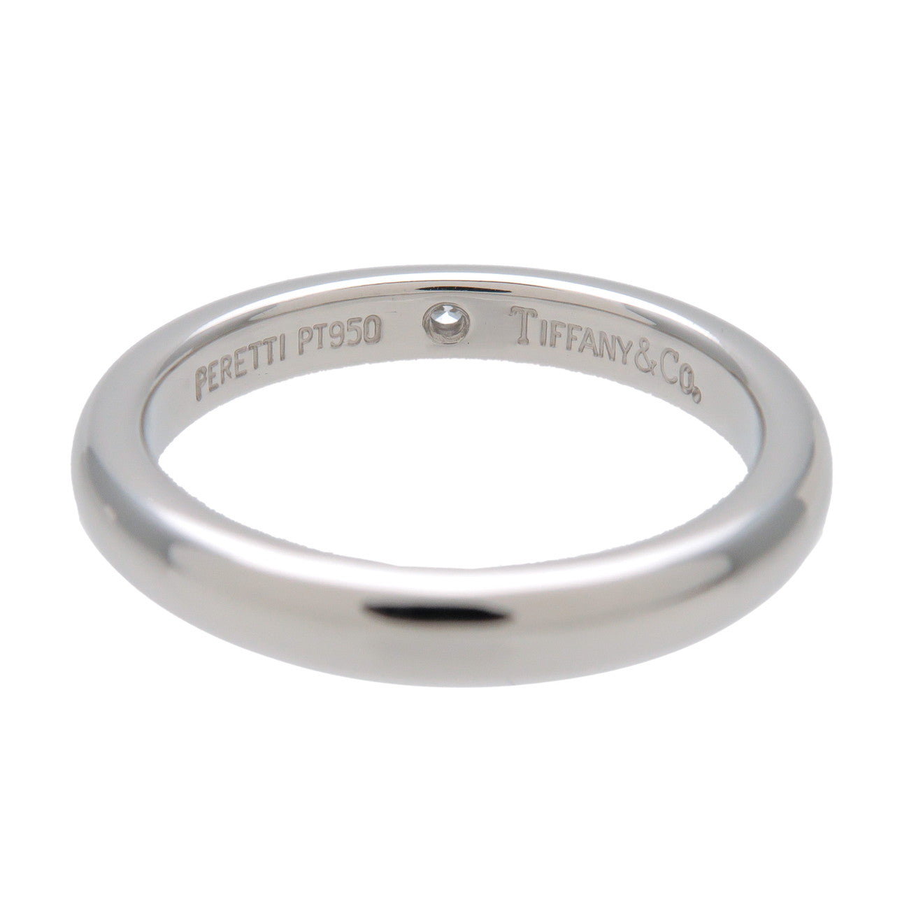 Tiffany & Co Stacking Band 1P Diamond Ring PT950 US4.5 EU48