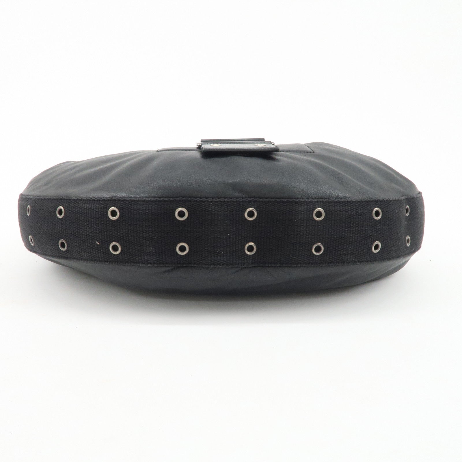 Christian Dior Street Chic Leather Shoulder Bag Black Silver HDW