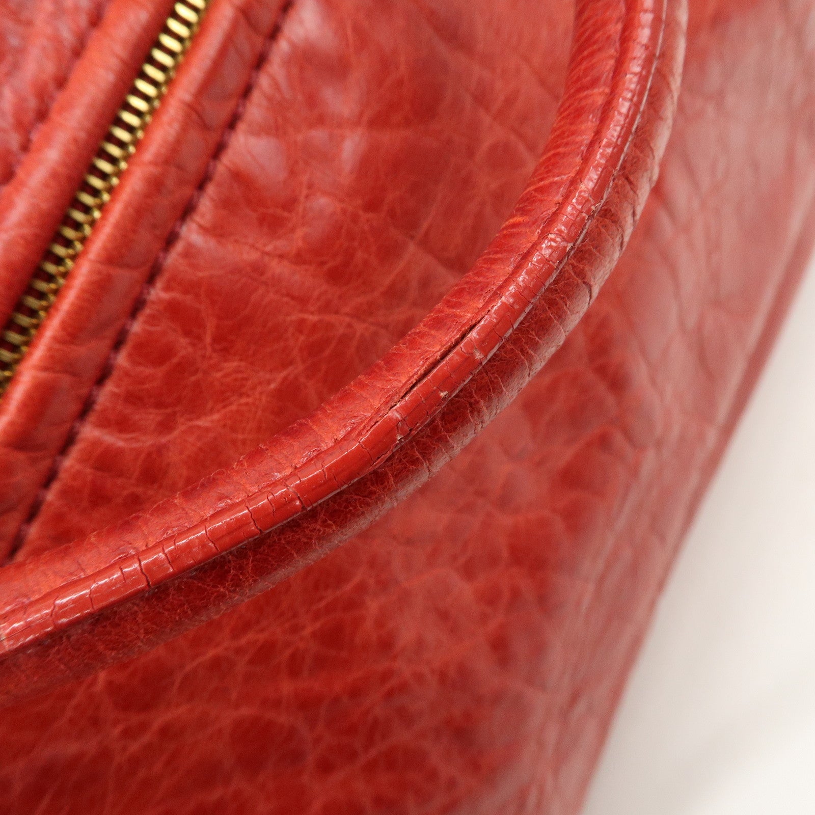 MIU MIU Leather 2WAY Bag Hand Bag Shoulder Bag Red Gold HDW Used