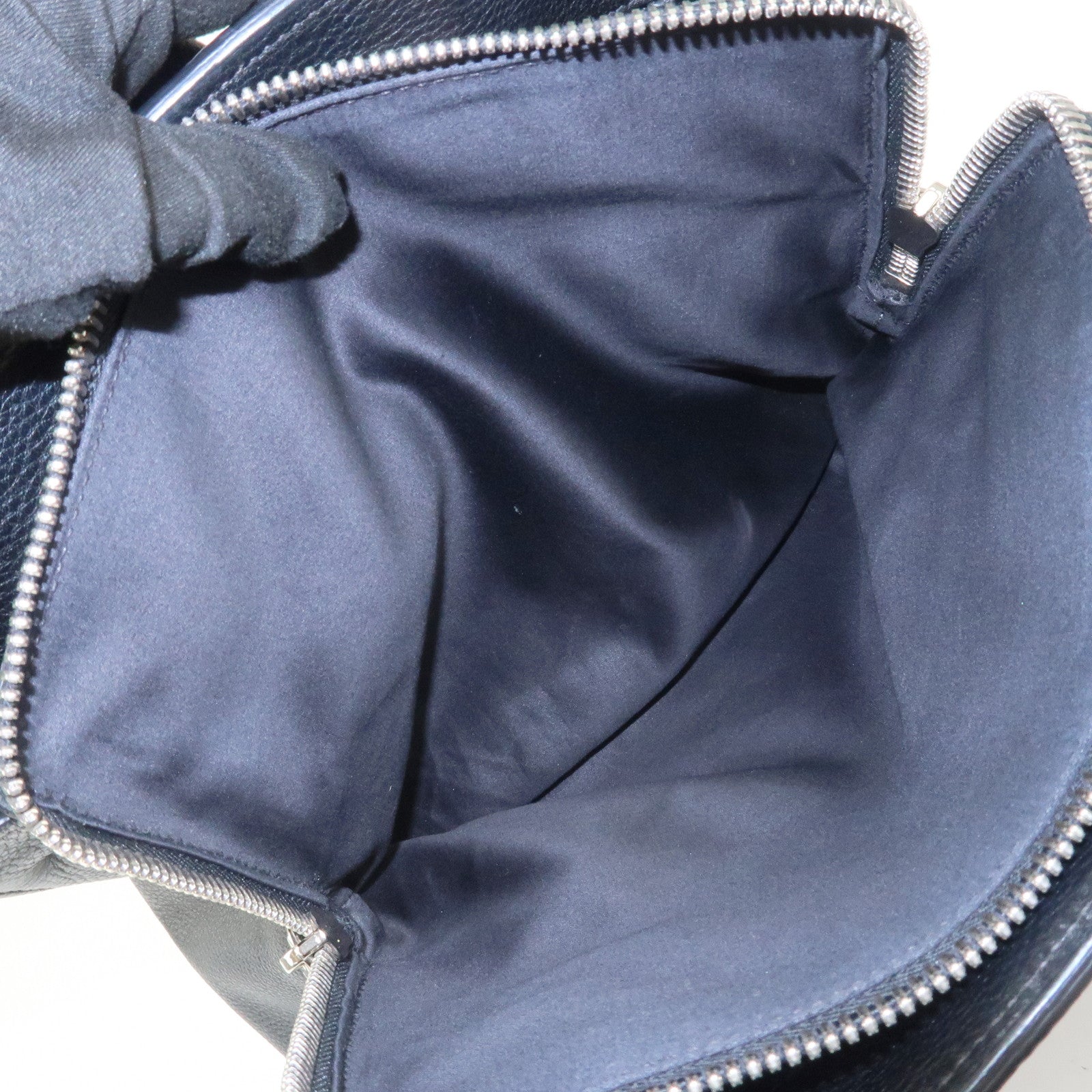 MIU MIU Logo Leather 2Way Shoulder Bag Hand Bag Black RR2014