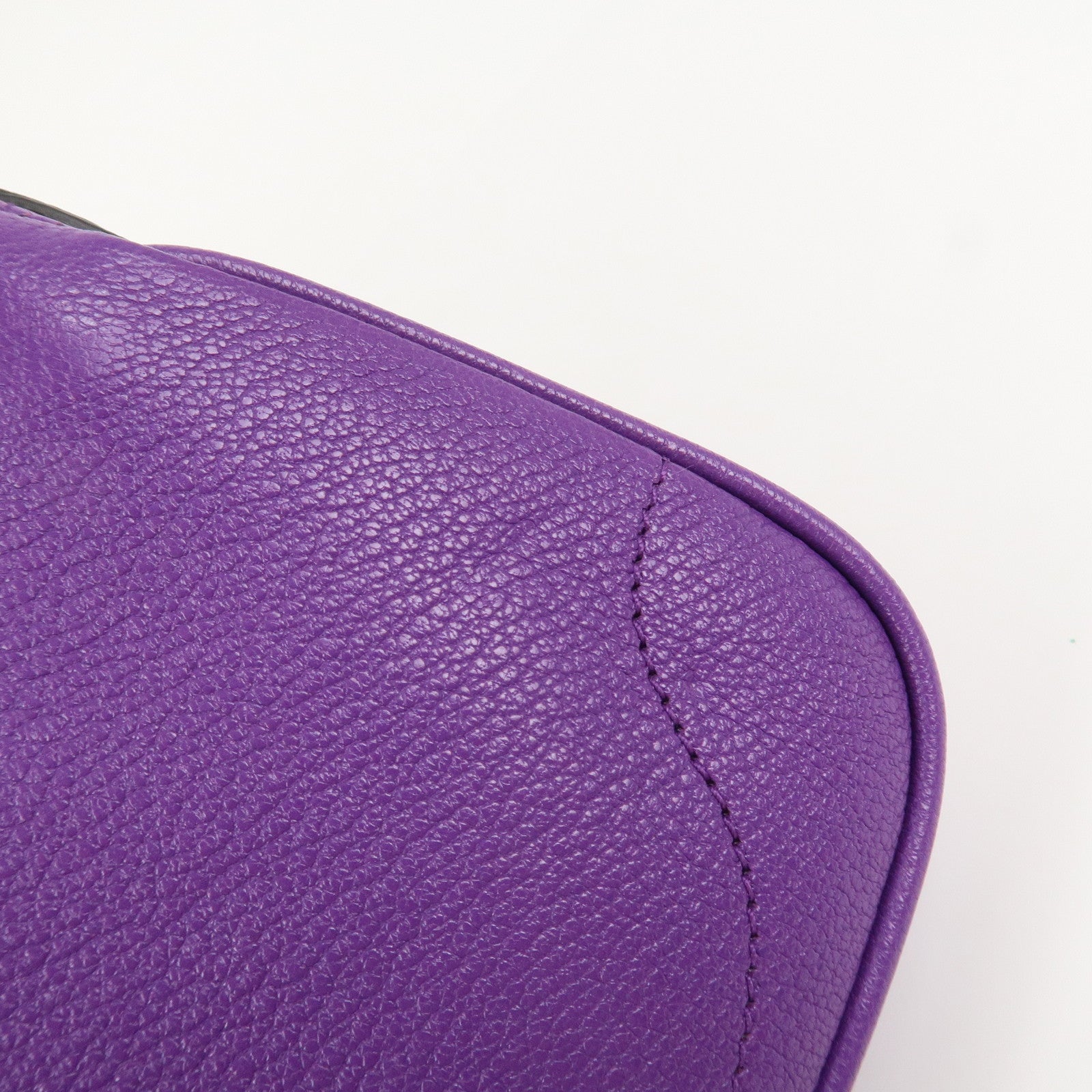 GUCCI GG Marmont Aphrodite Leather Small Hand Bag Purple 739076