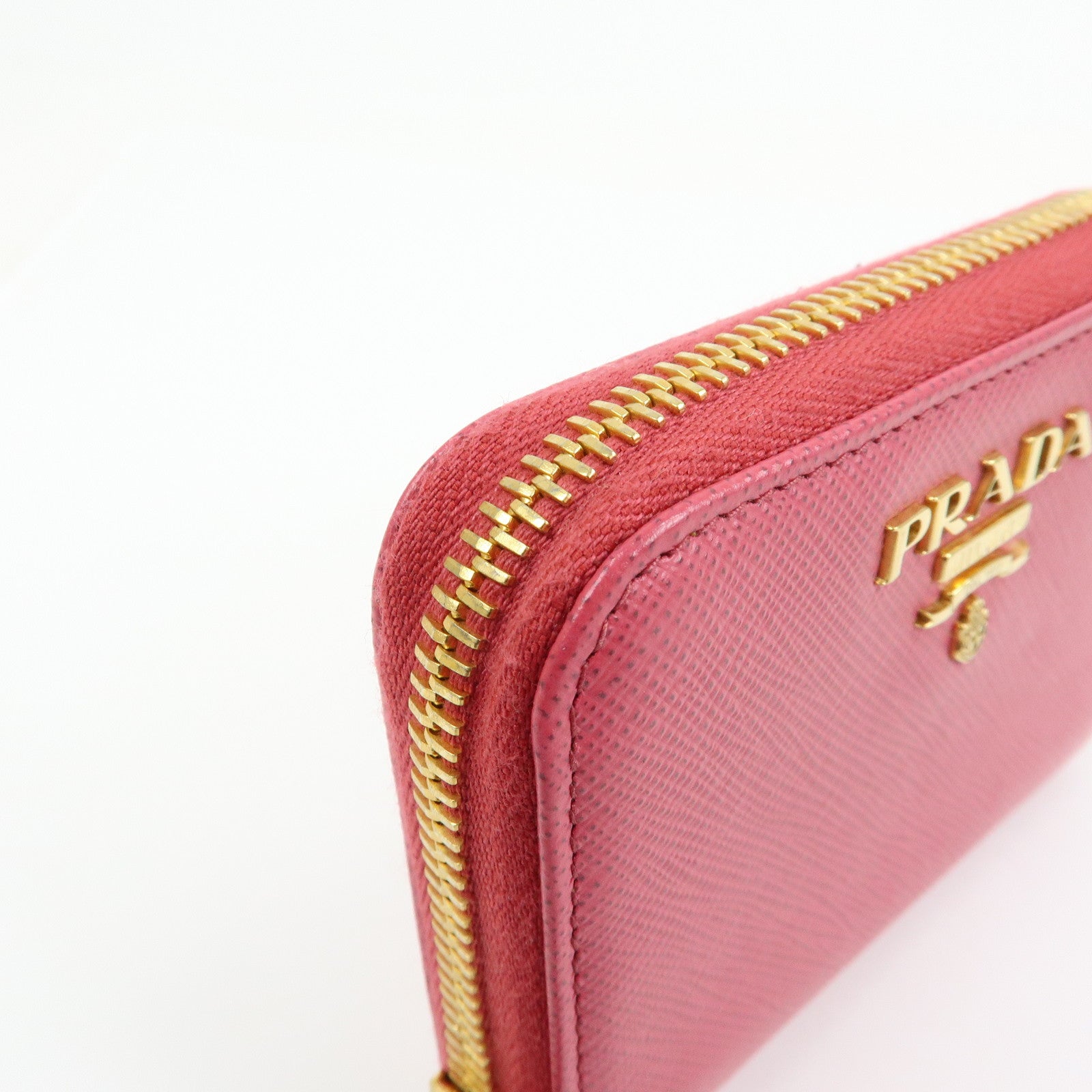 PRADA Saffiano Leather Zippy Coin Case Coin Purse Pink 1MM268