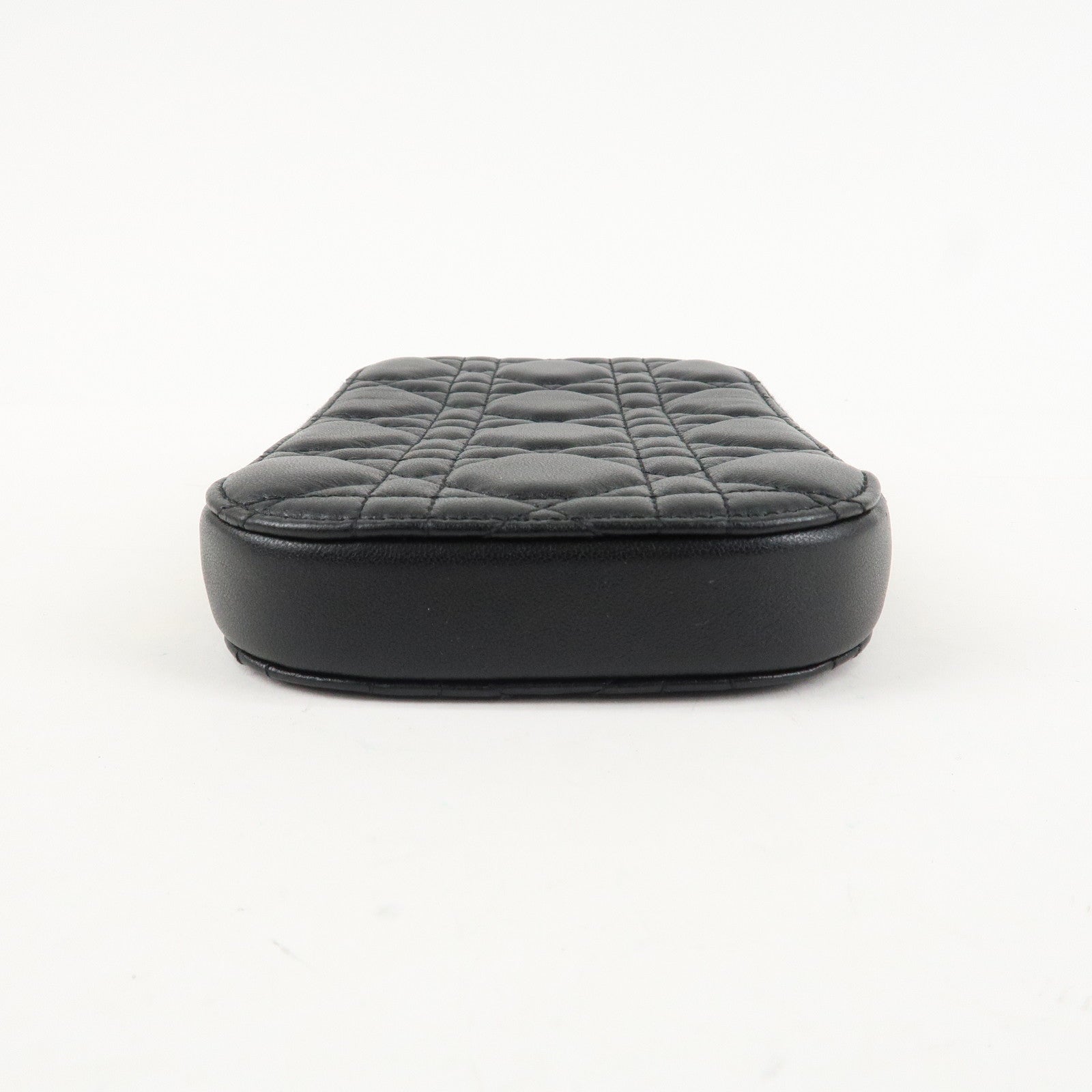 Christian Dior Lady Dior Call'in Dior Canage Lamb Skin Phone Holder Used