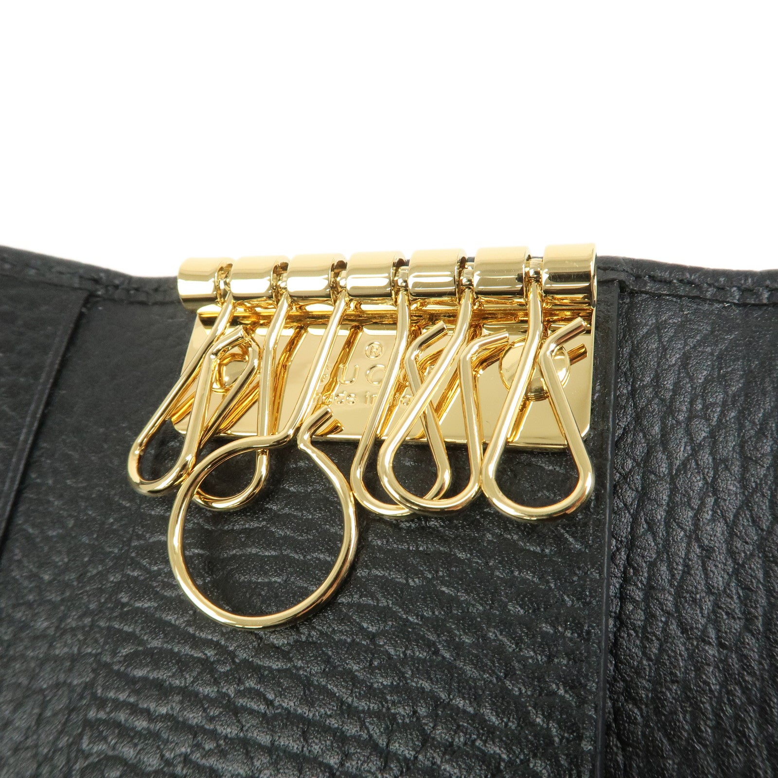 GUCCI GG Marmont Leather Key Case Key Holder Black 456118
