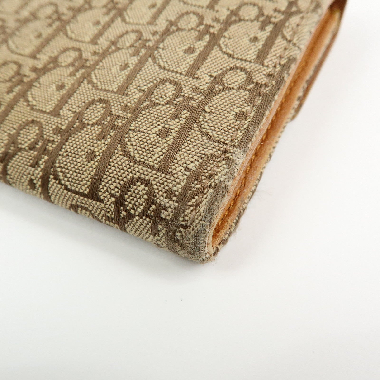 Christian Dior Trotter Street Chic Canvas Leather Long Wallet Brown