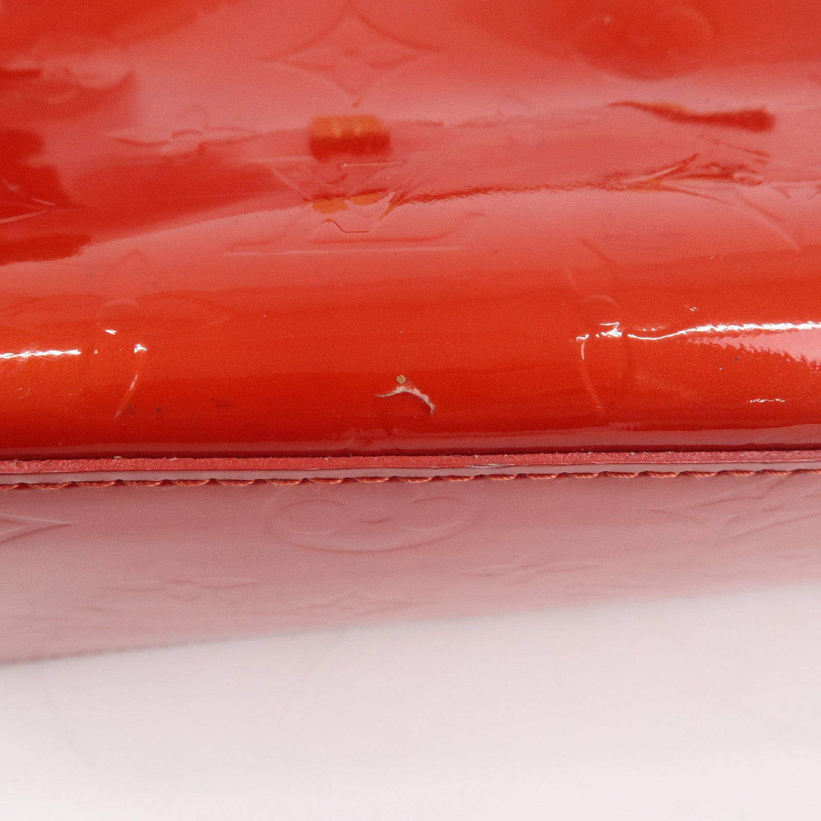 Louis Vuitton Monogram Vernis Lead PM Hand Bag Rouge M91088
