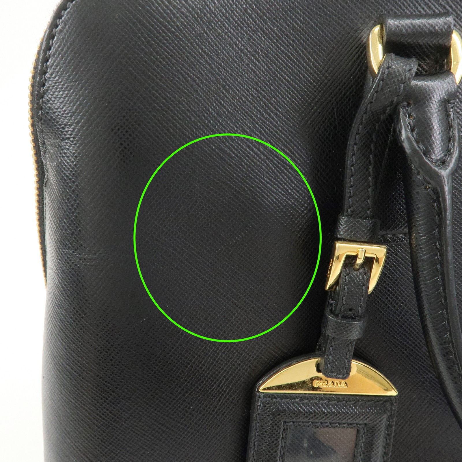 PRADA Logo Saffiano Leather Hand Bag Tote Bag Black BL0812