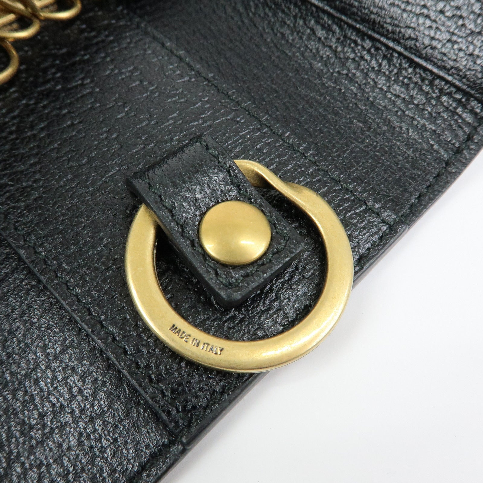 GUCCI Sherry Leather 6 Ring Key Case Key Holder Black 435297