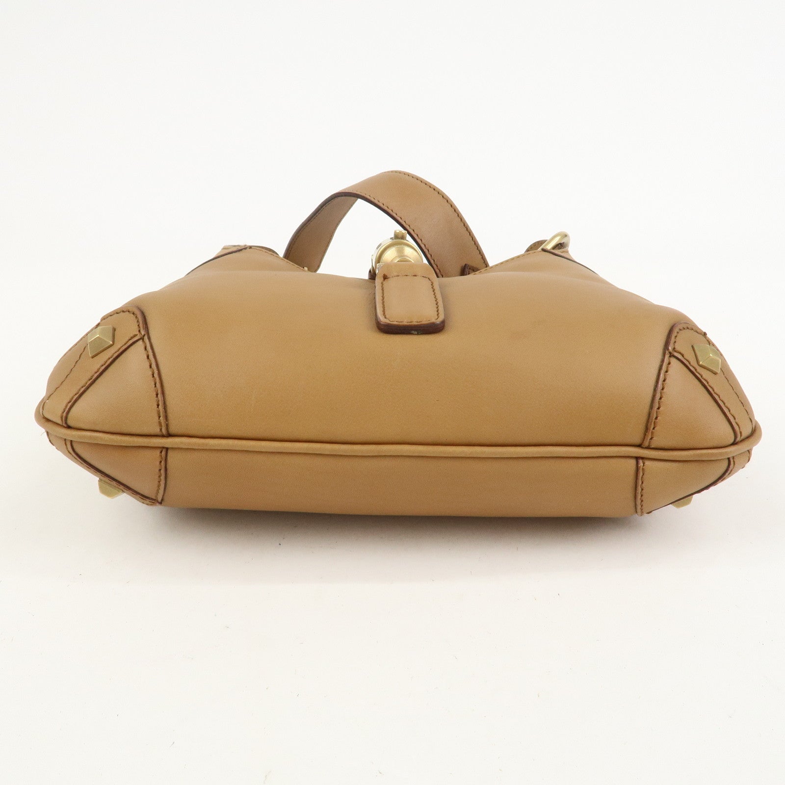 GUCCI New Jackie Leather Shoulder Bag Hand Bag Brown120885