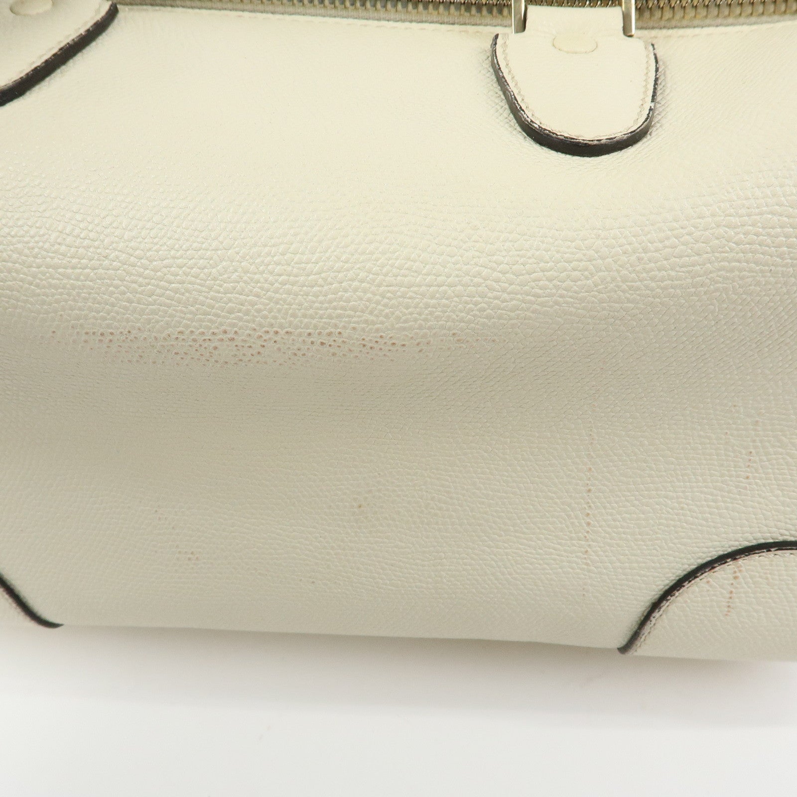 Valextra Babila Medium Leather Hand Bag Boston Bag White