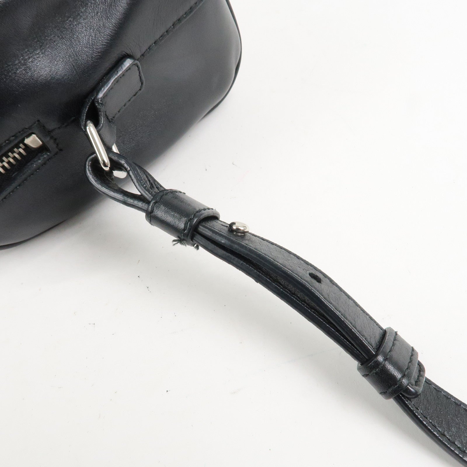 SAINT LAURENT PARIS Baby Duffle Leather 2Way Bag Hand Bag 332423