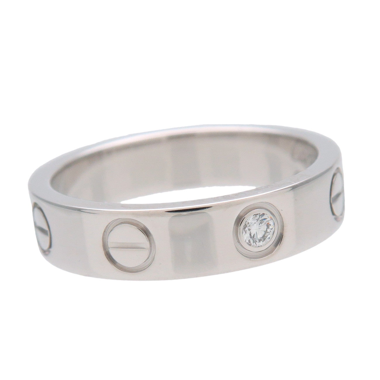Cartier Mini Love 1P Diamond Ring # K18 750 US EU HK