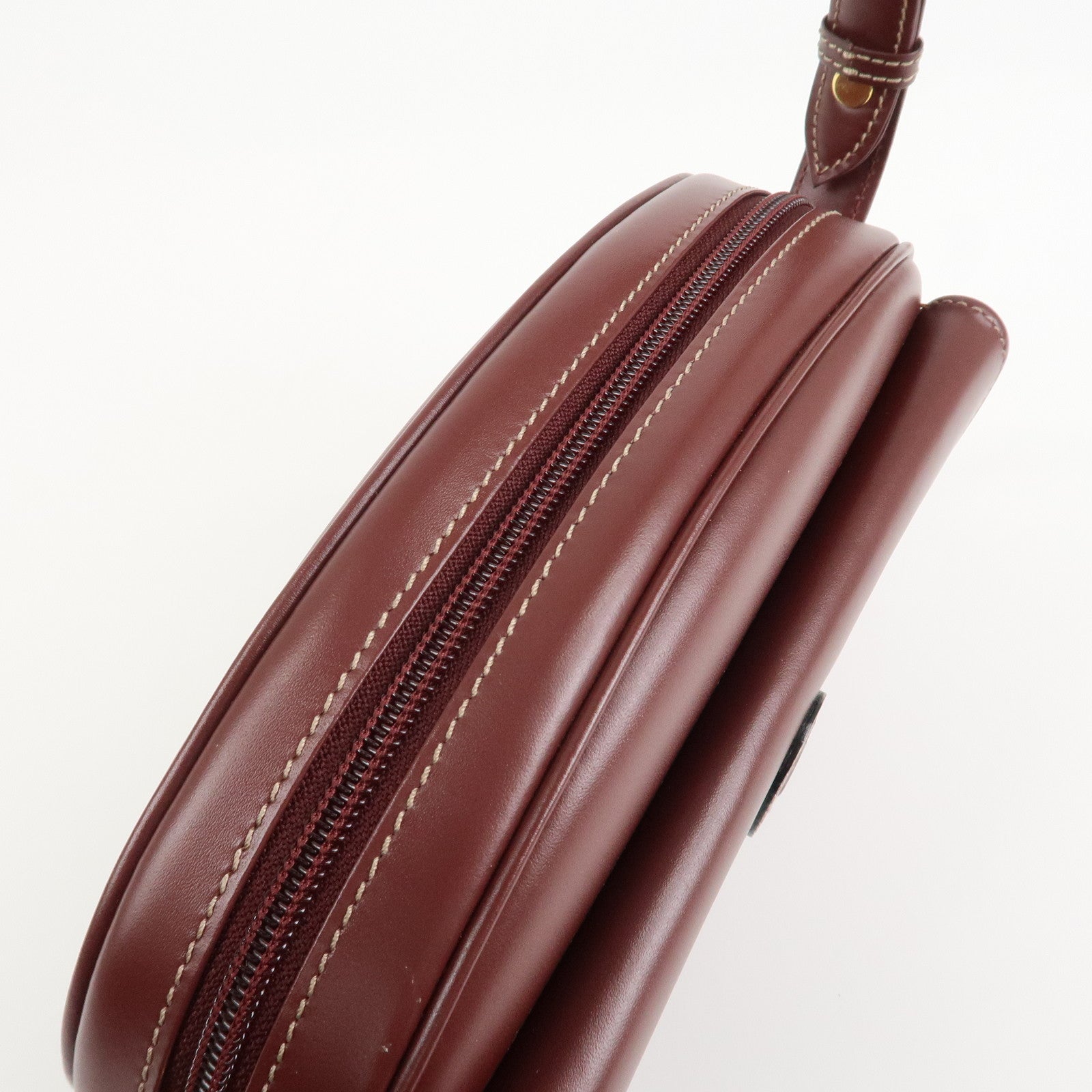 Cartier Must Line Calf Leather Shoulder Bag Burgundy