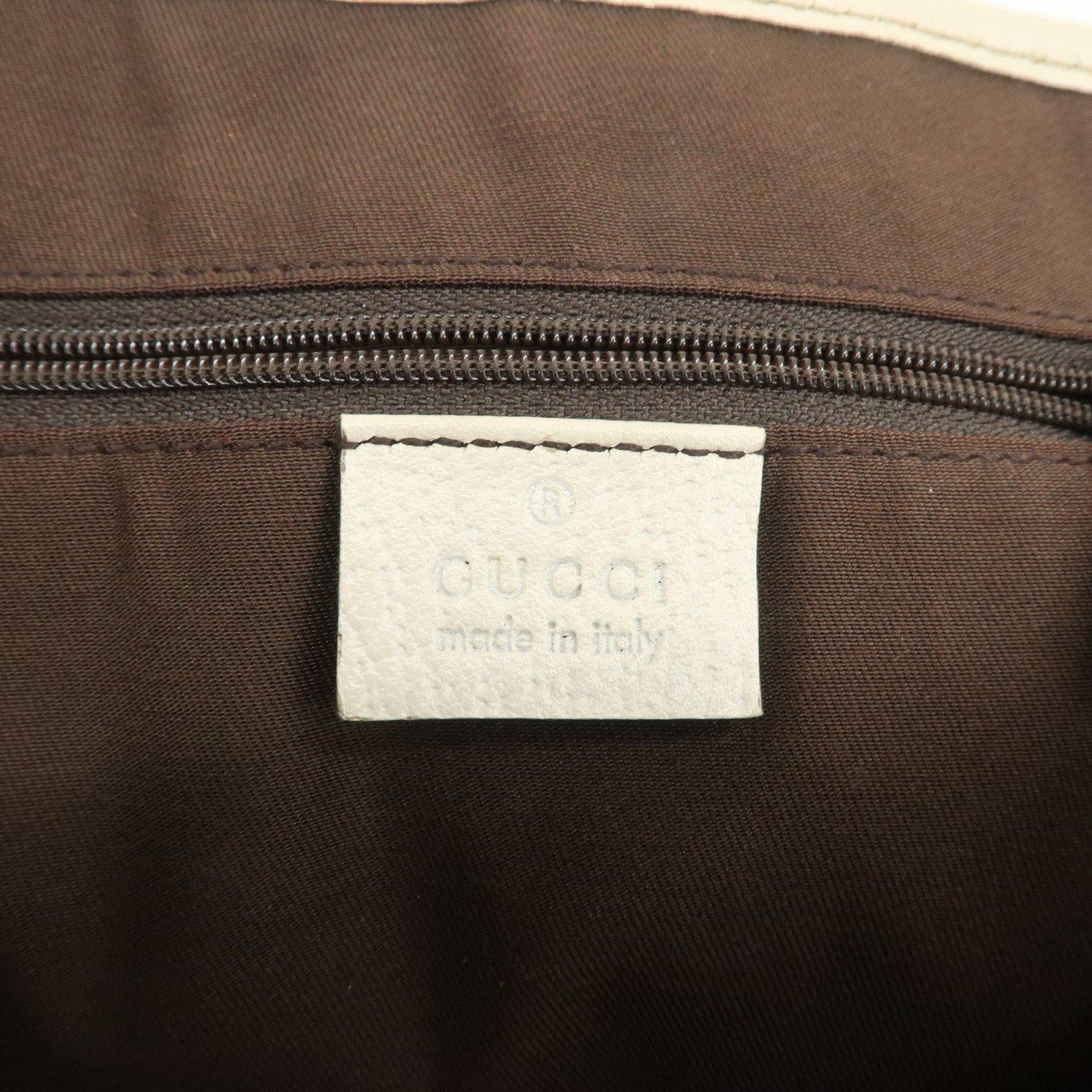 GUCCI Princy Sherry GG Canvas Leather Tote Bag Brown Ivory 163805