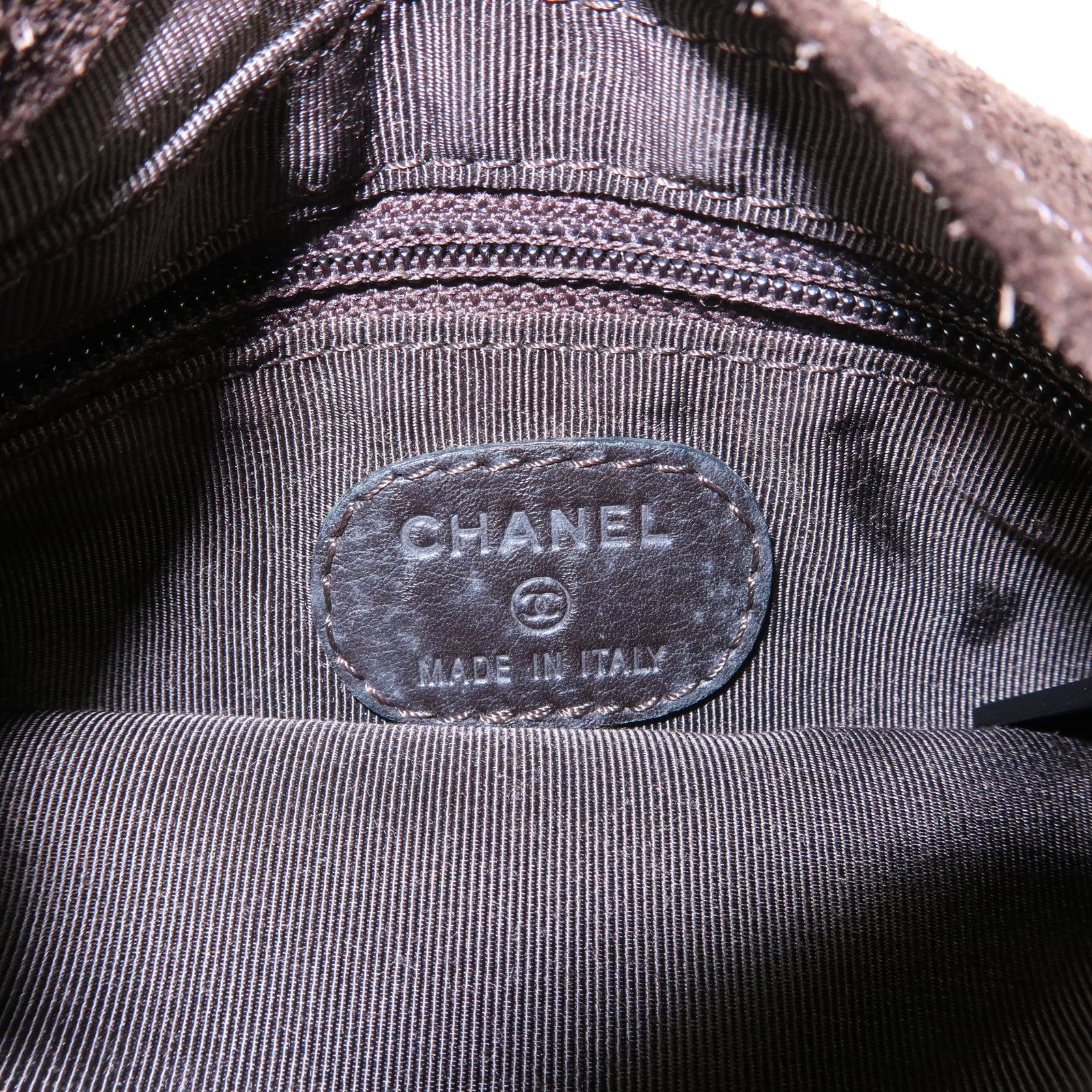 CHANEL Suede Shoulder Bag Crossbody Bag Dark Brown Used