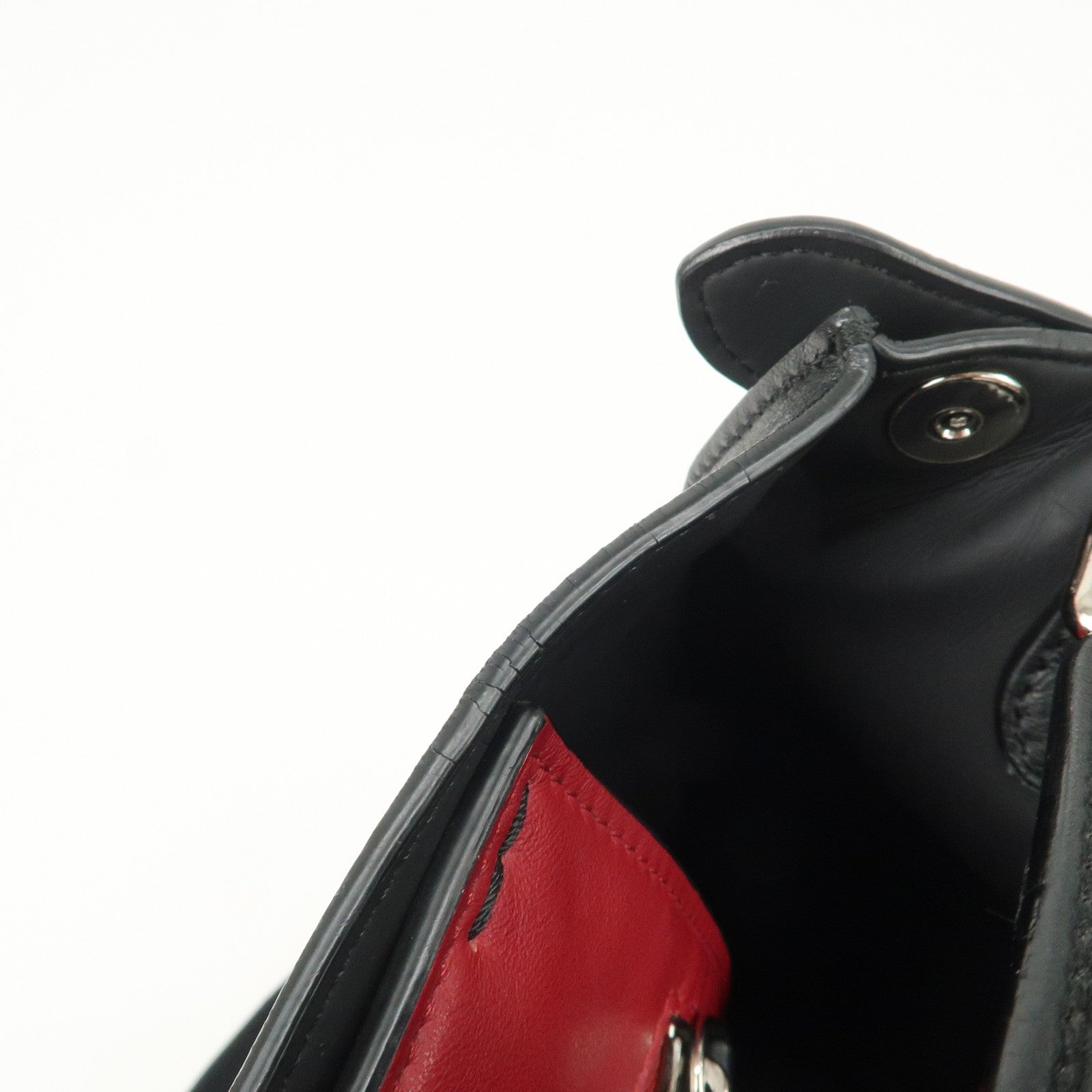 FENDI Peekaboo X-lite Fit Leather 2Way Bag Hand Bag Black Used