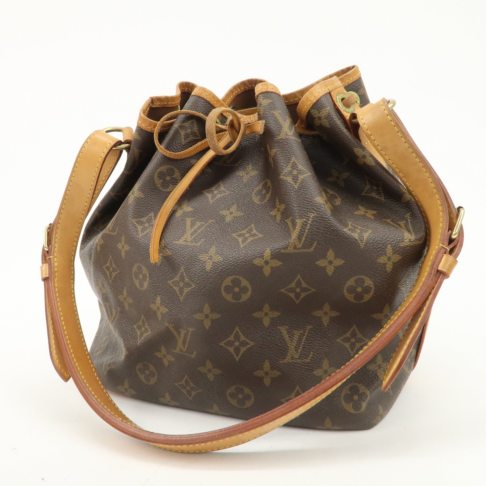 Louis Vuitton Monogram Canvas Petit Noe Shoulder Bag Brown M42226