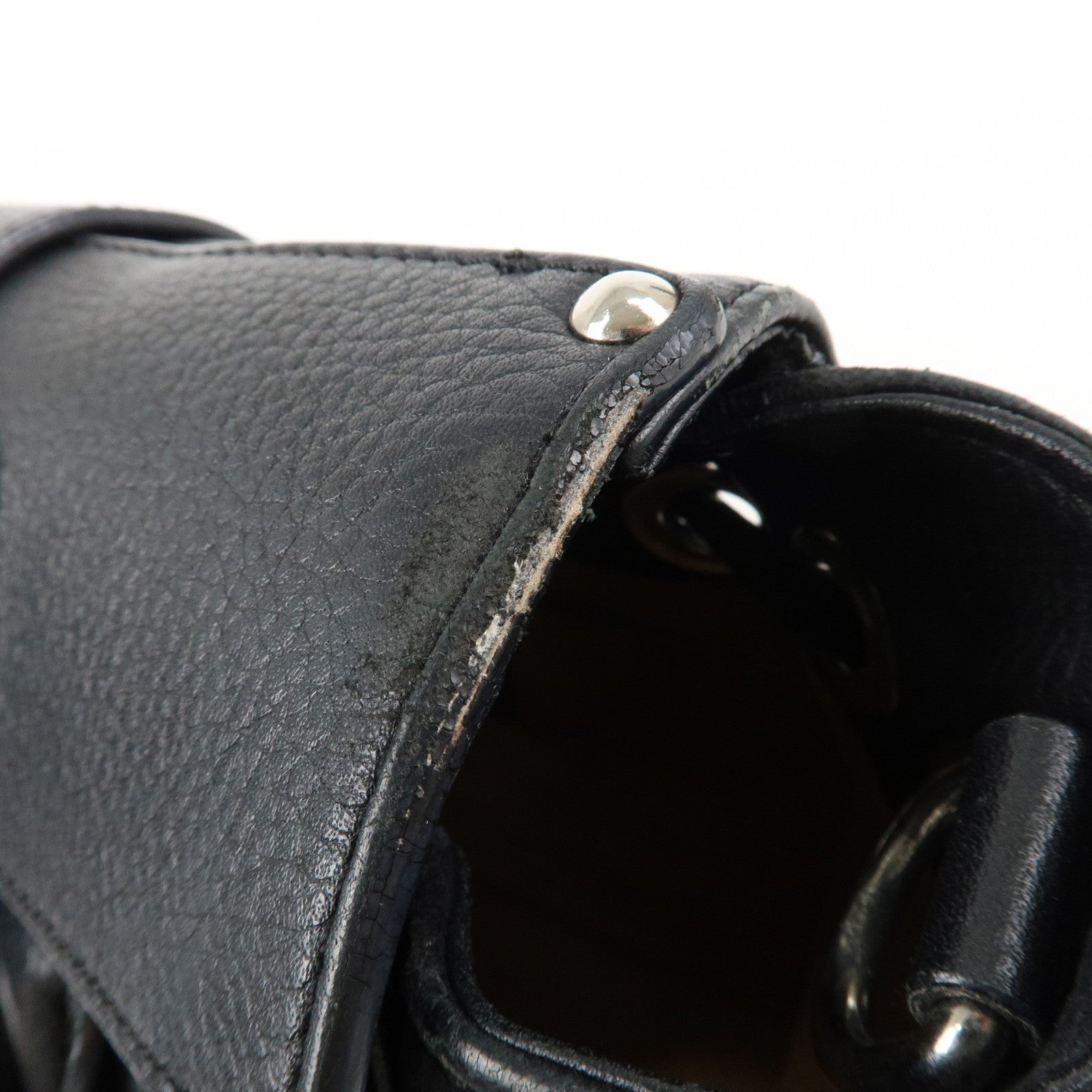 JIMMY CHOO Rosalie 2Way Leather Hand Bag Shoulder Bag Black Used