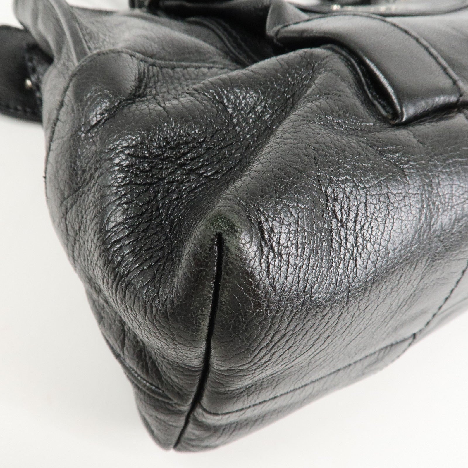 CELINE Boogie Bag Leather Hand Bag Tote Bag Black