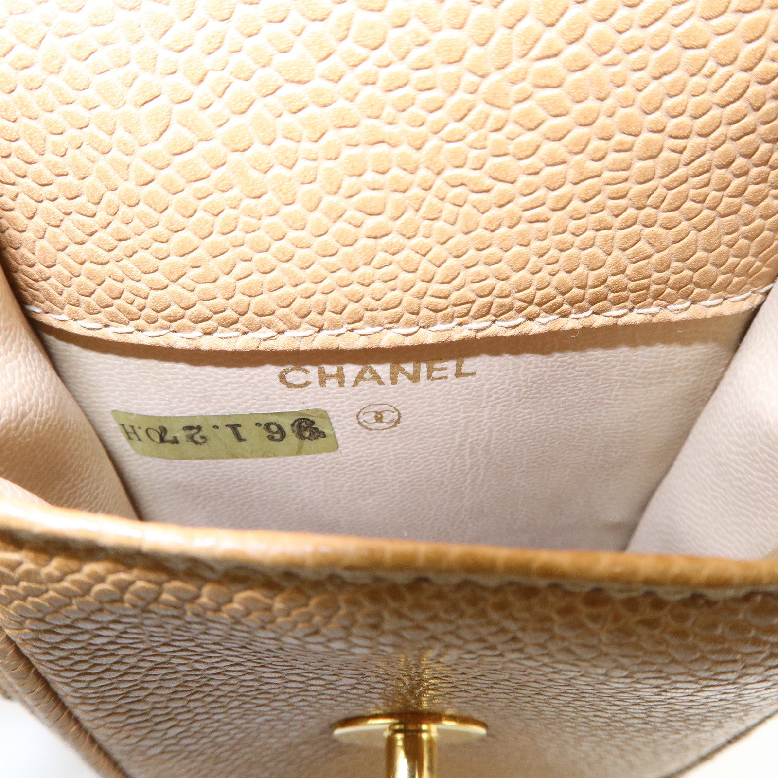 CHANEL COCO Mark Chain Shoulder Bag Phone Case Light Brown