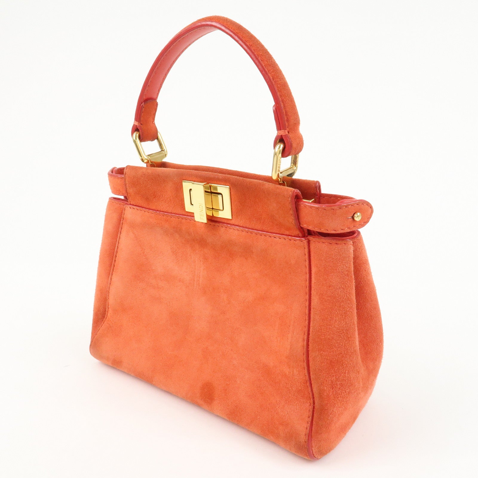 FENDI Peekaboo XS Suede 2Way Hand Bag Shoulder Crossbody Bag 8BN309