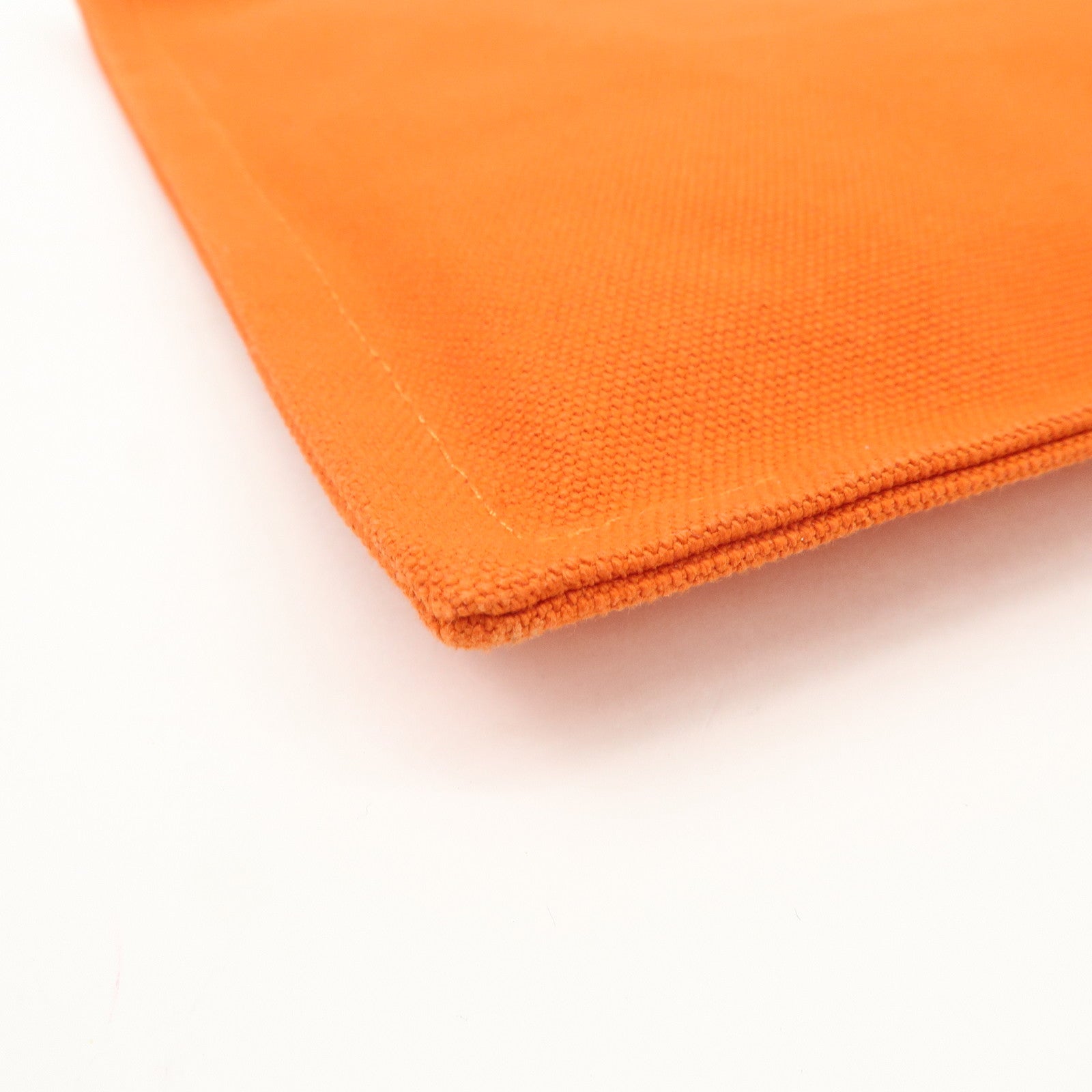 HERMES Yachting GM Canvas Flat Pouch Cosmetic Pouch Orange Used