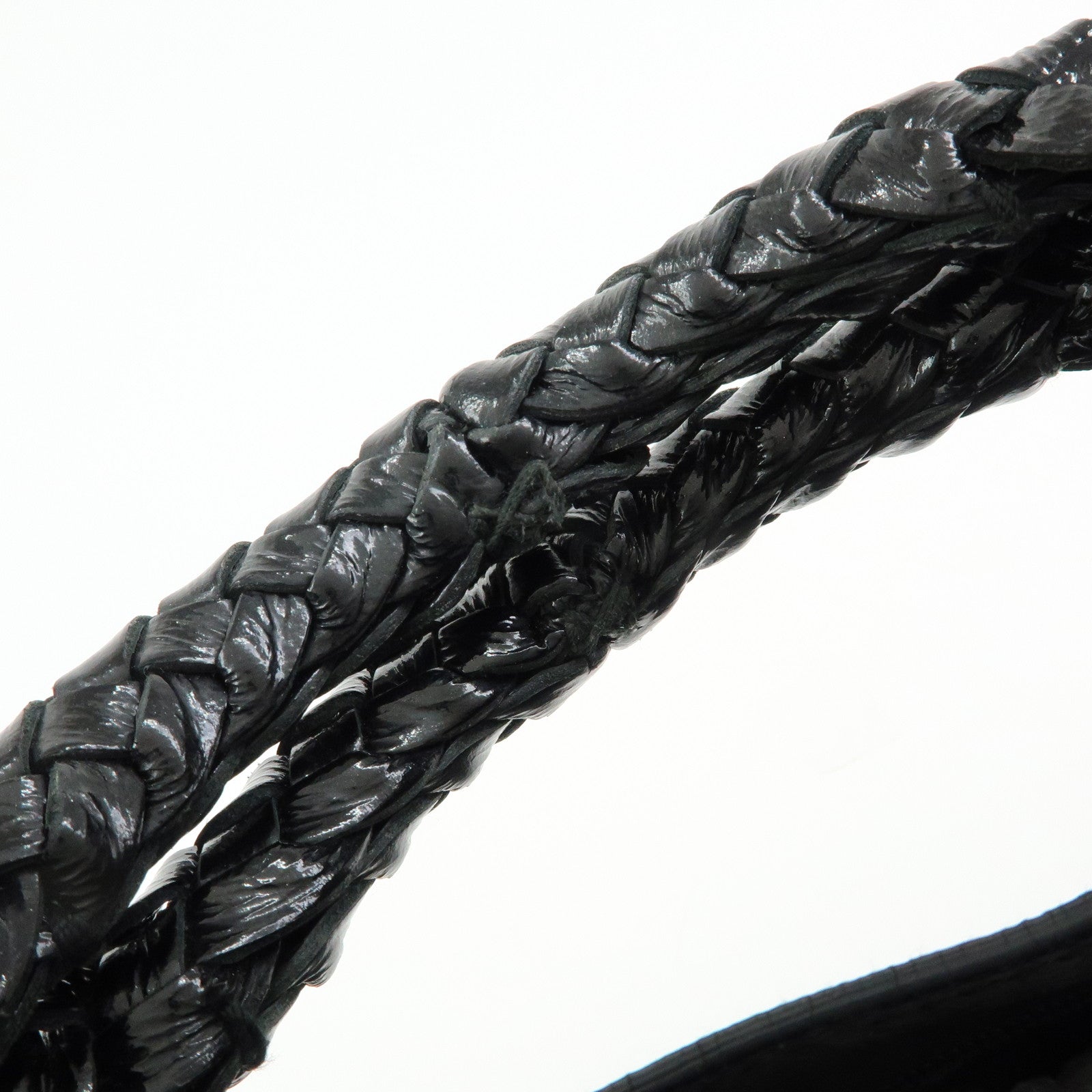 Ferragamo Gancini Patent Leather Hand Bag Shoulder Bag Black