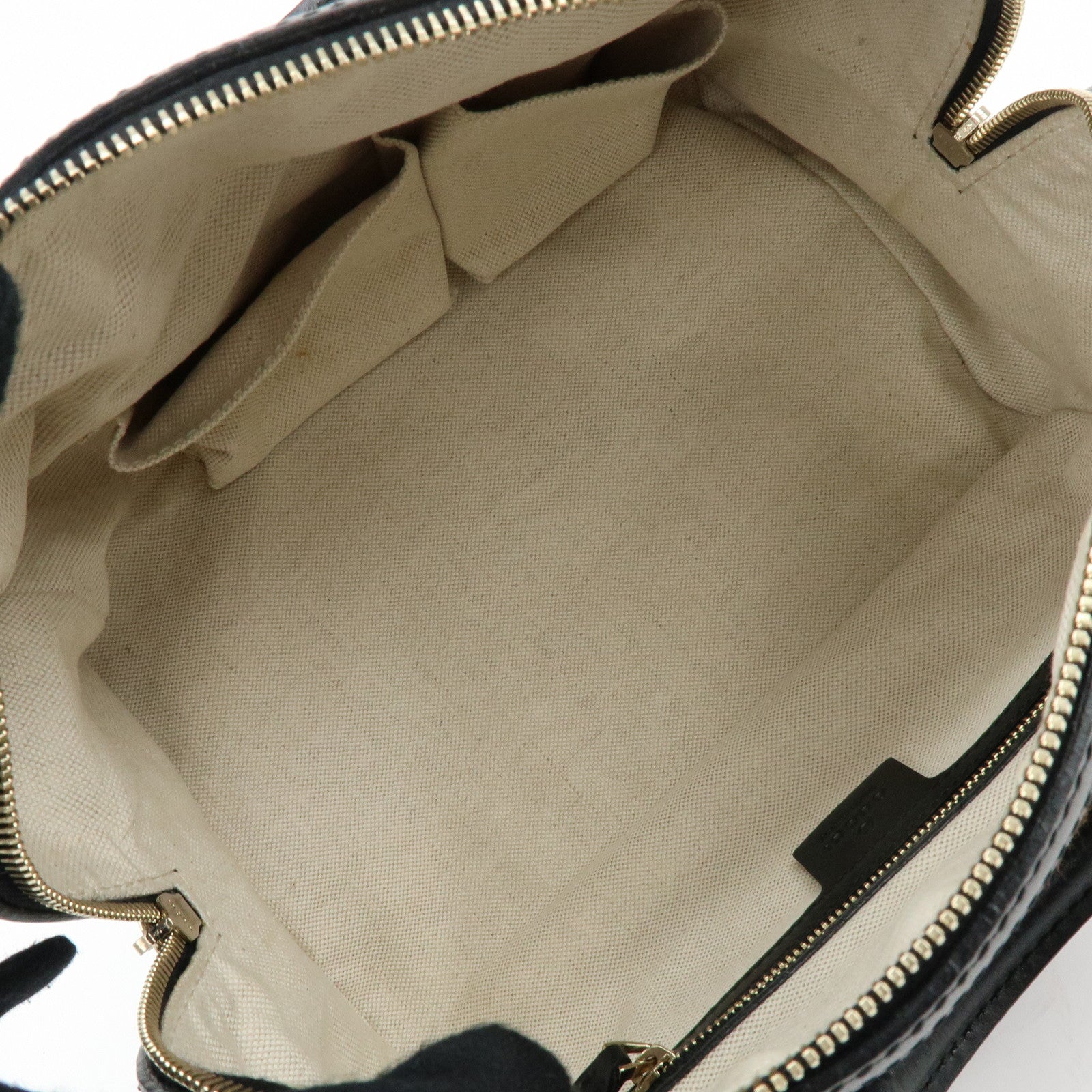 GUCCI Diamante Sherry Canvas Leather 2Way Boston Bag Beige 269876
