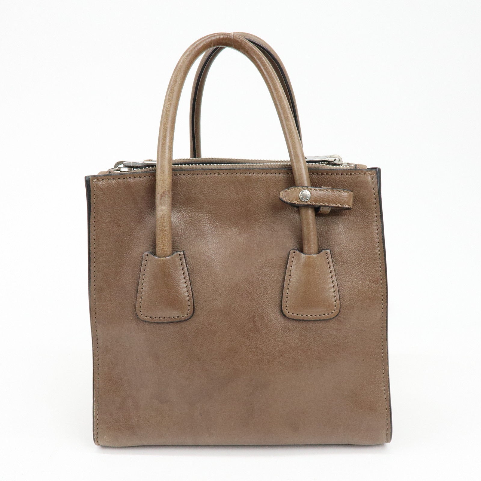 PRADA Triangle Logo Leather 2Way Bag Hand Bag Shoulder Bag BN2625