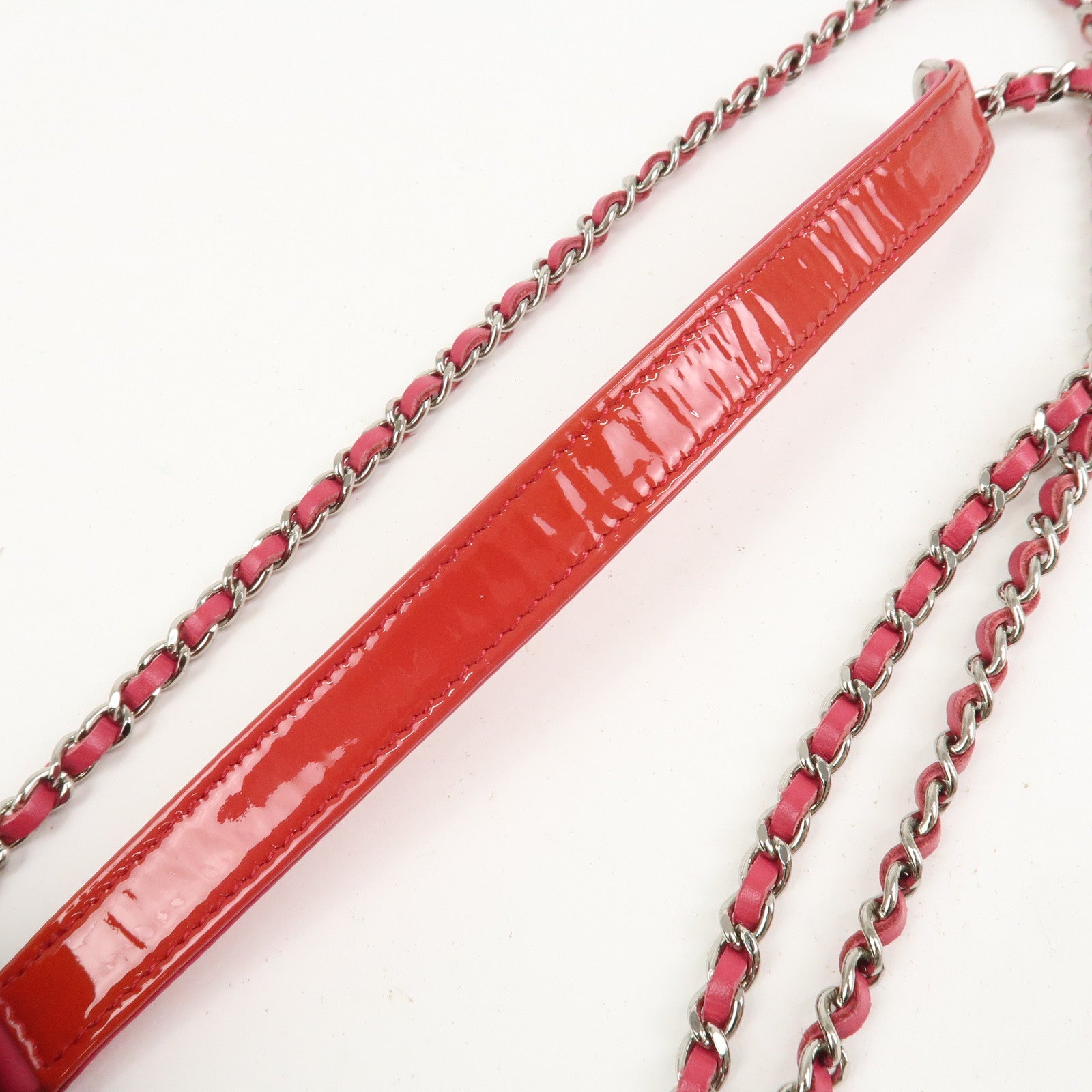CHANEL COCO Mark Chain Shoulder Crossbody Bag Red Pink A92304