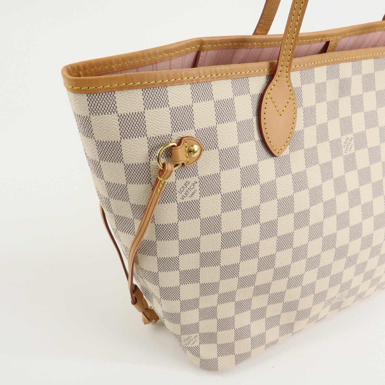 Louis Vuitton Damier Azur Neverfull MM Rose Ballerine N41605 Used