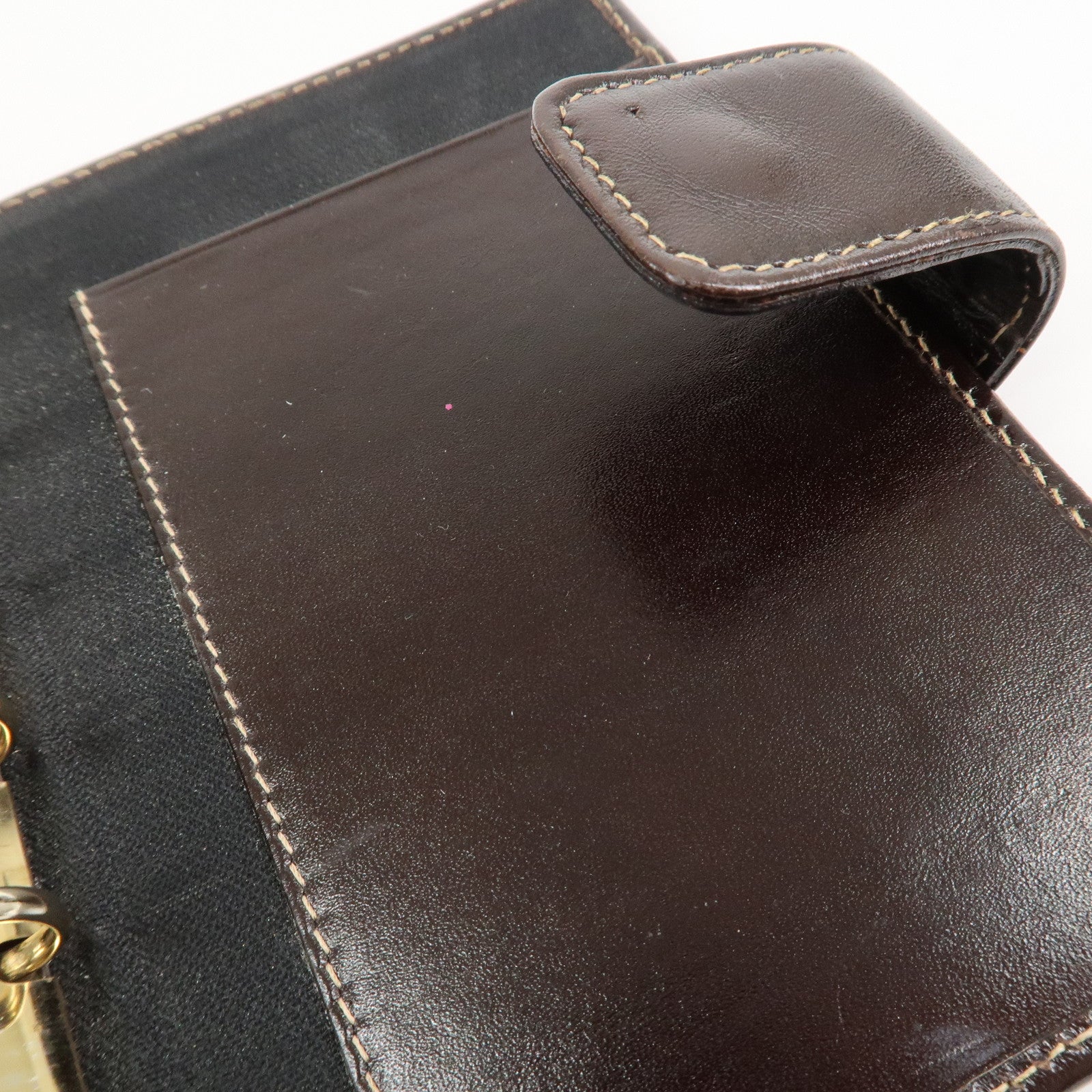 FENDI Zucca Canvas Leather Agenda Planner Cover Brown 30153
