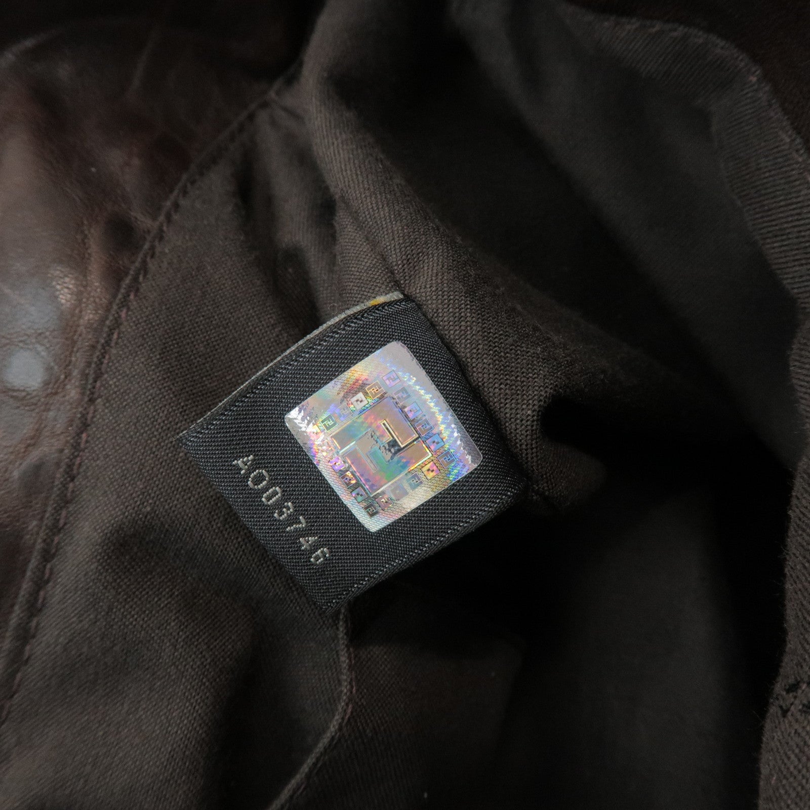 FENDI Zucca Leather PVC Coated Canvas B Bag Boston Bag Brown 8BN166