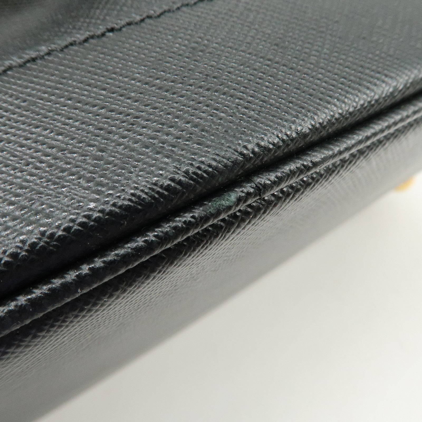 PRADA Saffiano Leather Triangle Logo 2WAY Bag Hand Bag Black BN2567