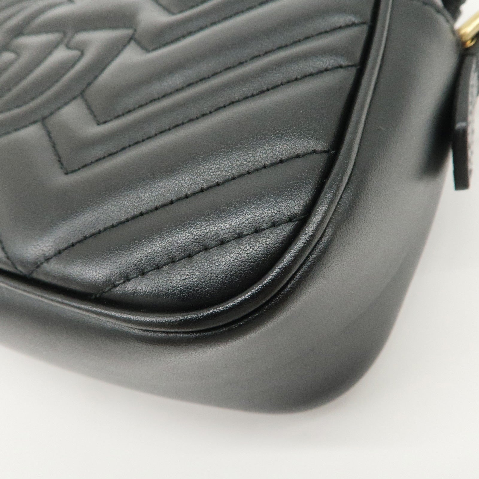 GUCCI GG Marmont Leather Shoulder Bag Crossbody Bag Black 447632