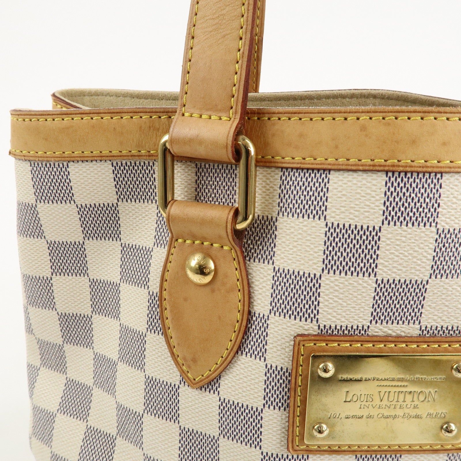 Louis Vuitton Damier Azur Hampstead PM Hand Bag Ivory N51207 Used