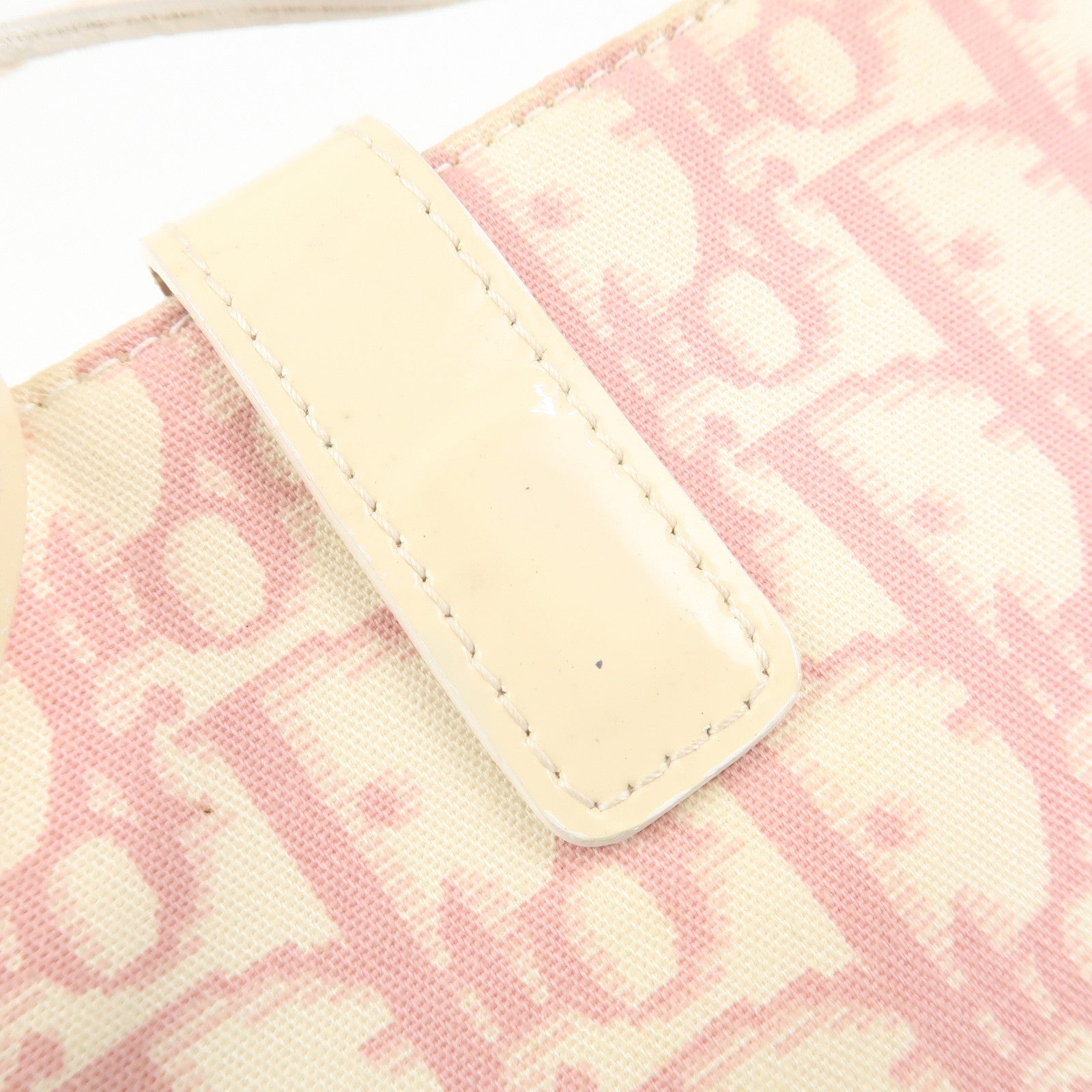 Christian Dior Trotter Girly Canvas PVC Shoulder Bag Pink Ivory