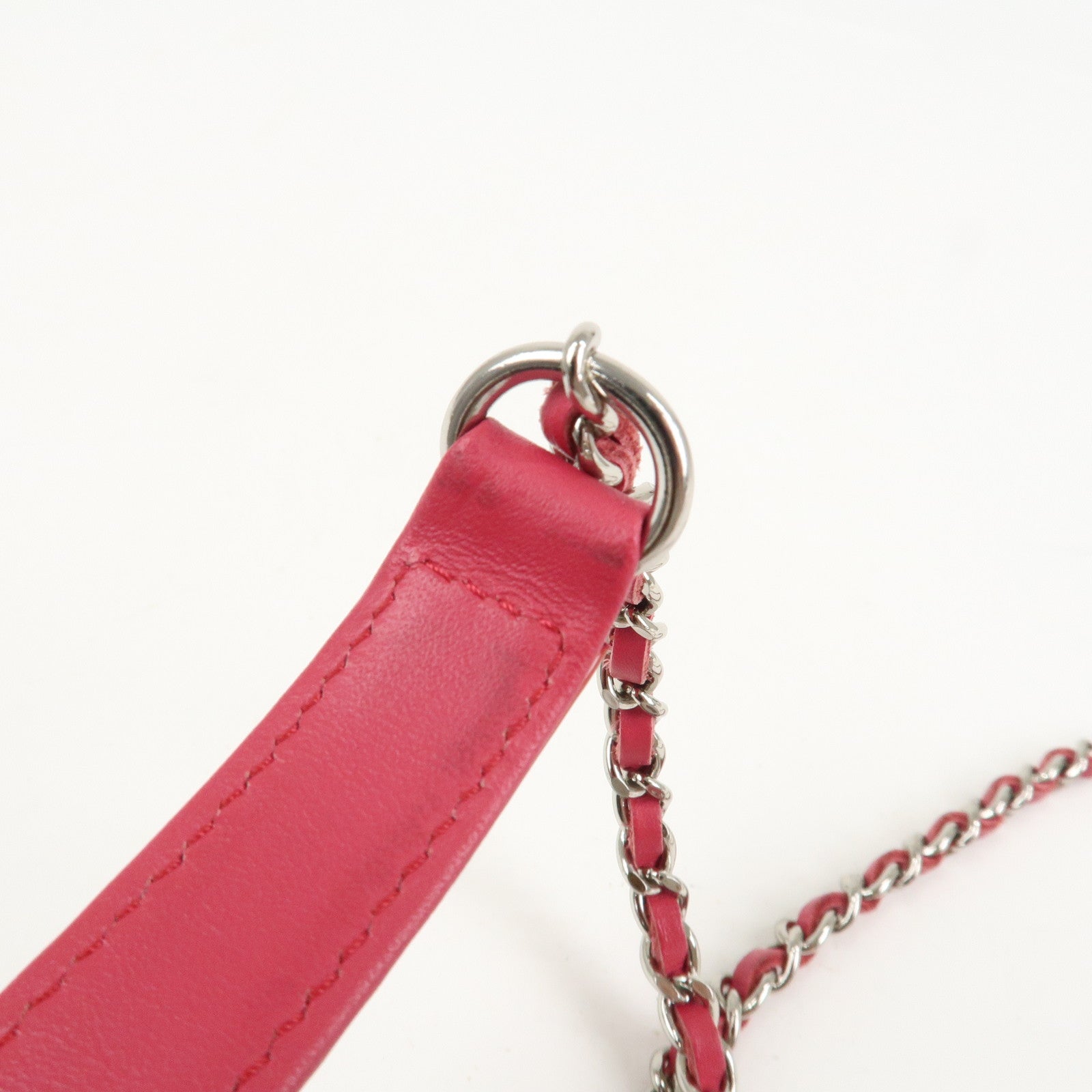 CHANEL COCO Mark Chain Shoulder Crossbody Bag Red Pink A92304