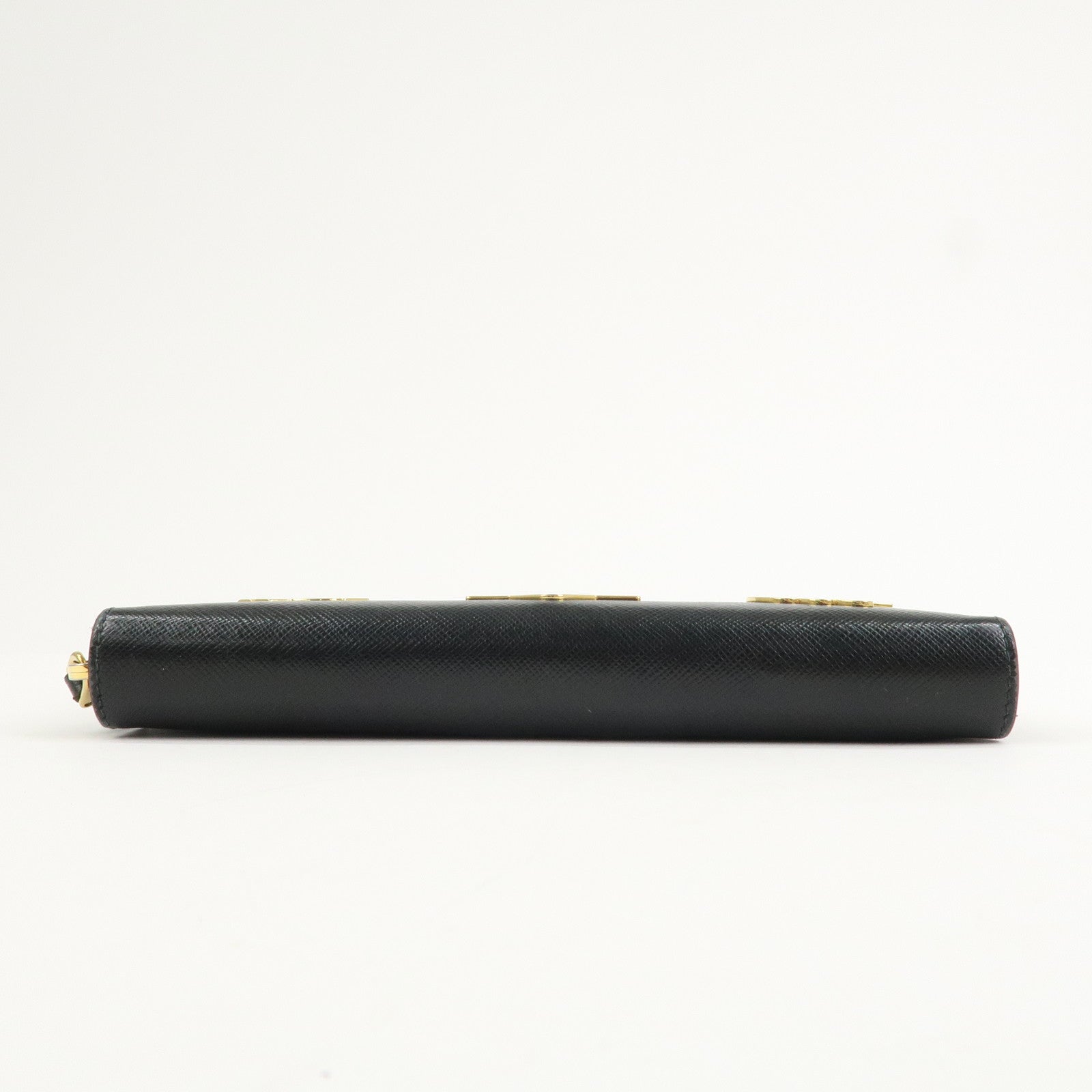 PRADA Logo Saffiano Leather Zippy Long Wallet Black 1ML506