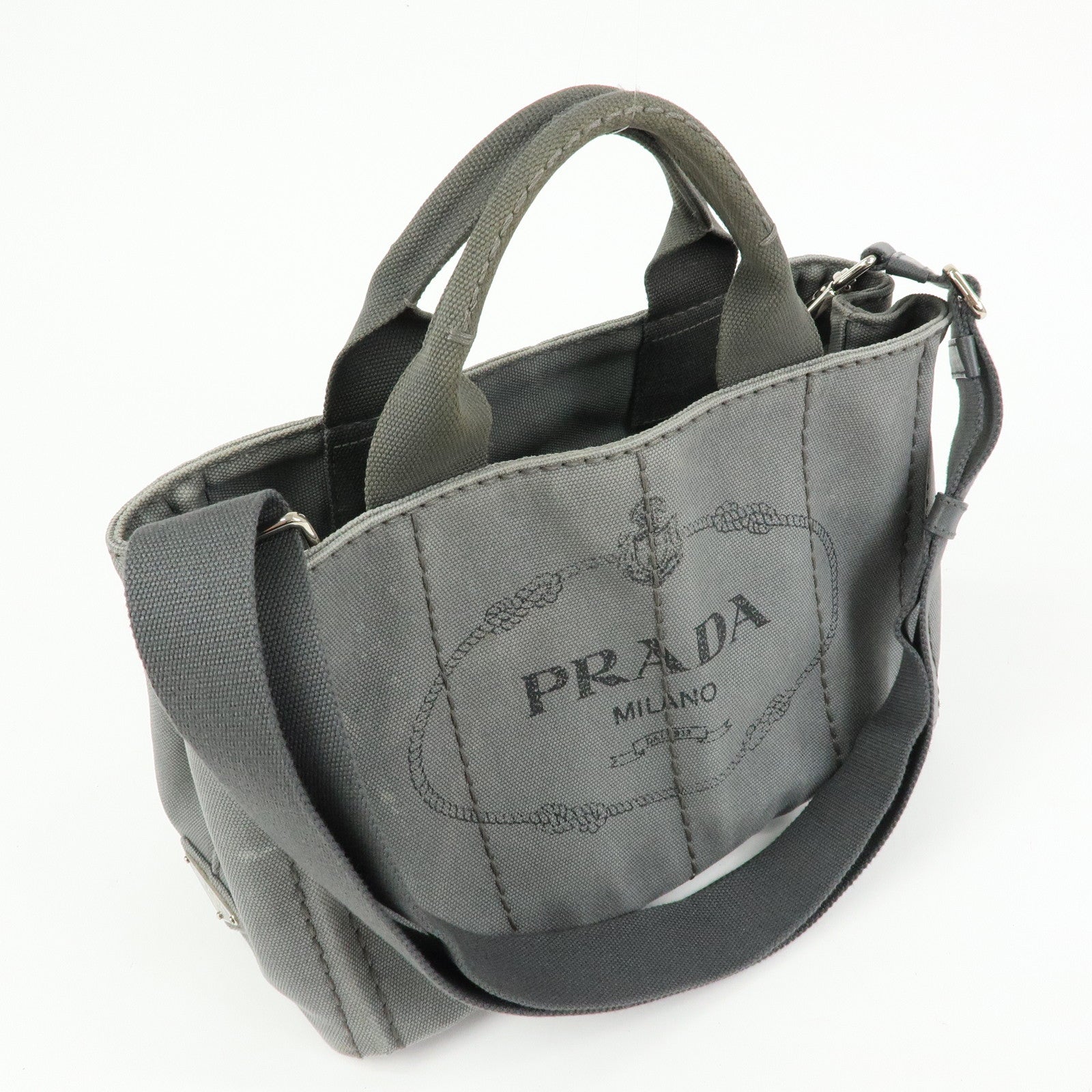 PRADA Canapa Mini Triangle Logo 2Way Bag Hand Shoulder Bag B2439G